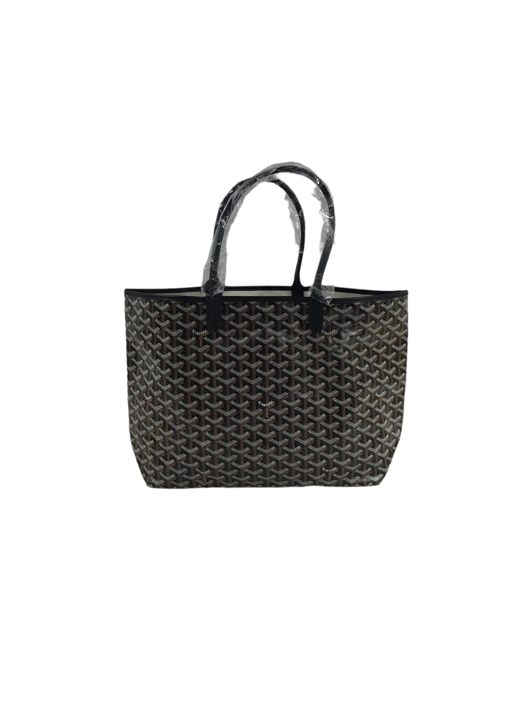 Black St. Louis Coated Canvas PM Shopping Tote