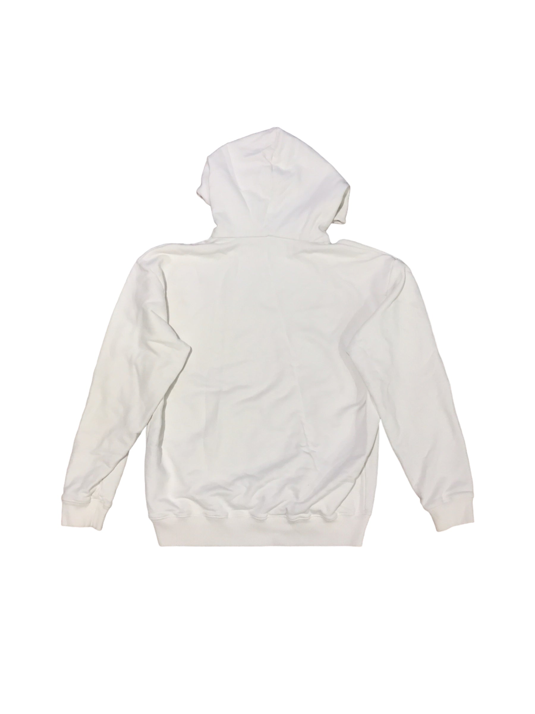 White Logo Printed Cotton Hoodie Sweater