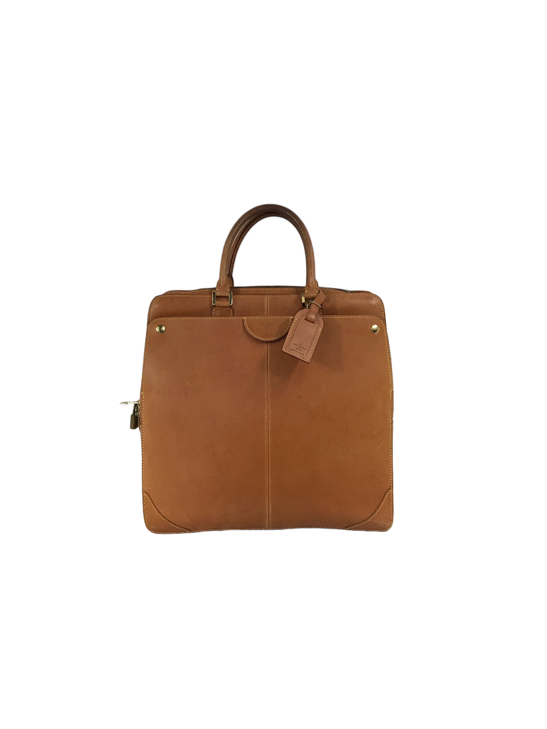 Vintage Brown Negev Leather Briefcase w/GHW