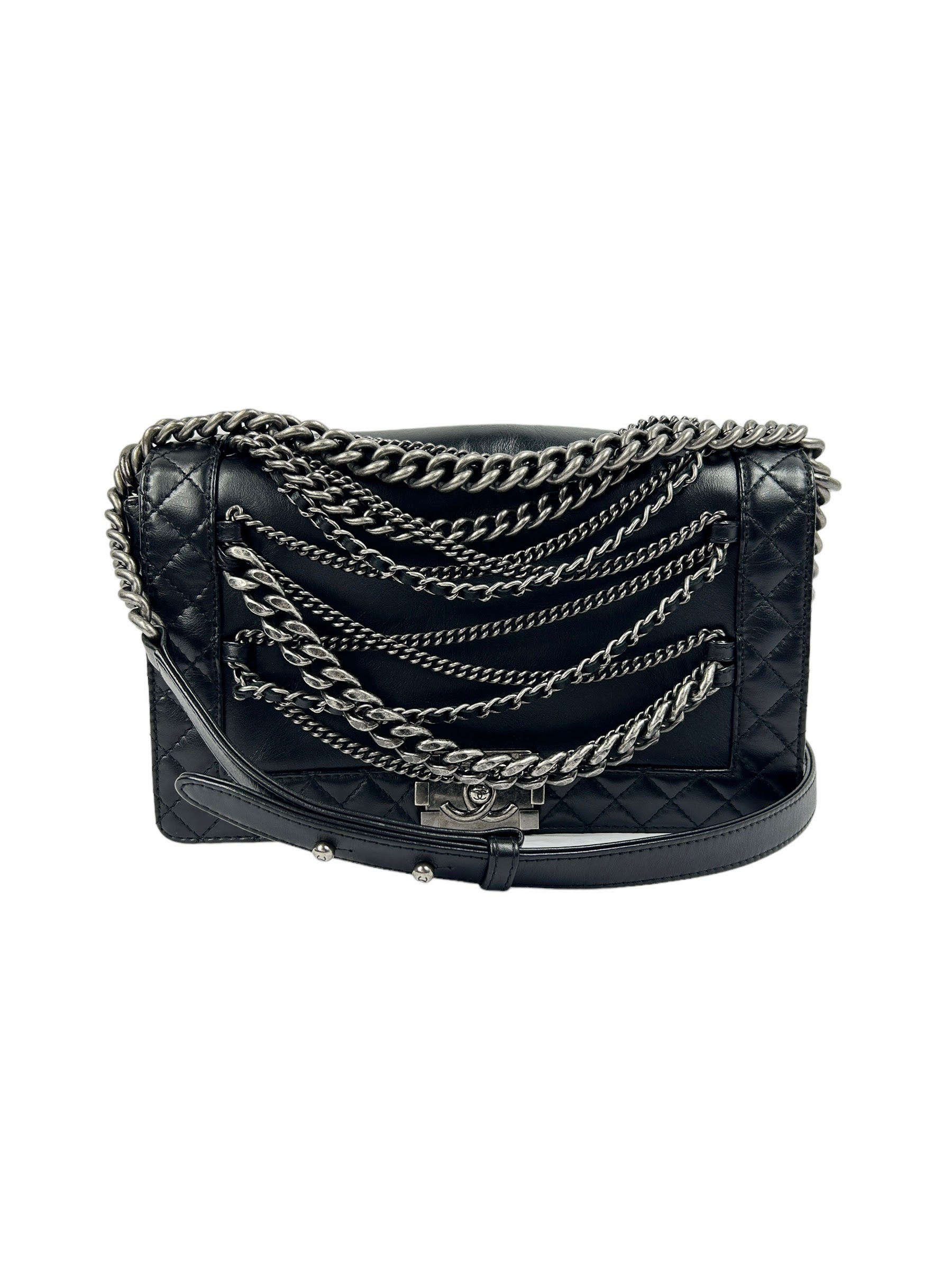 Paris Enchained Medium Calfskin Leather Boy Bag w/RHW