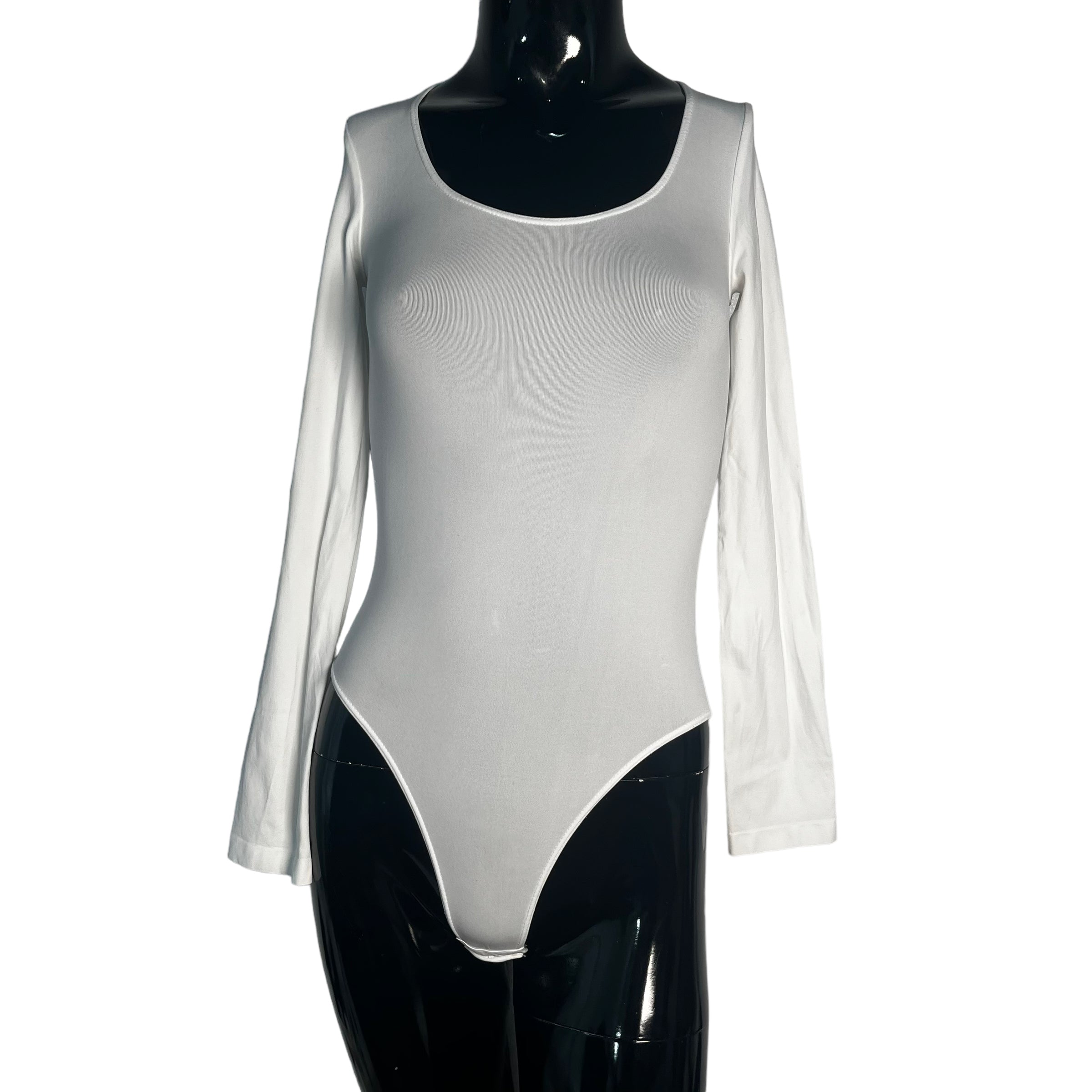 ELITA White Spandex Long Sleeve Bodysuit