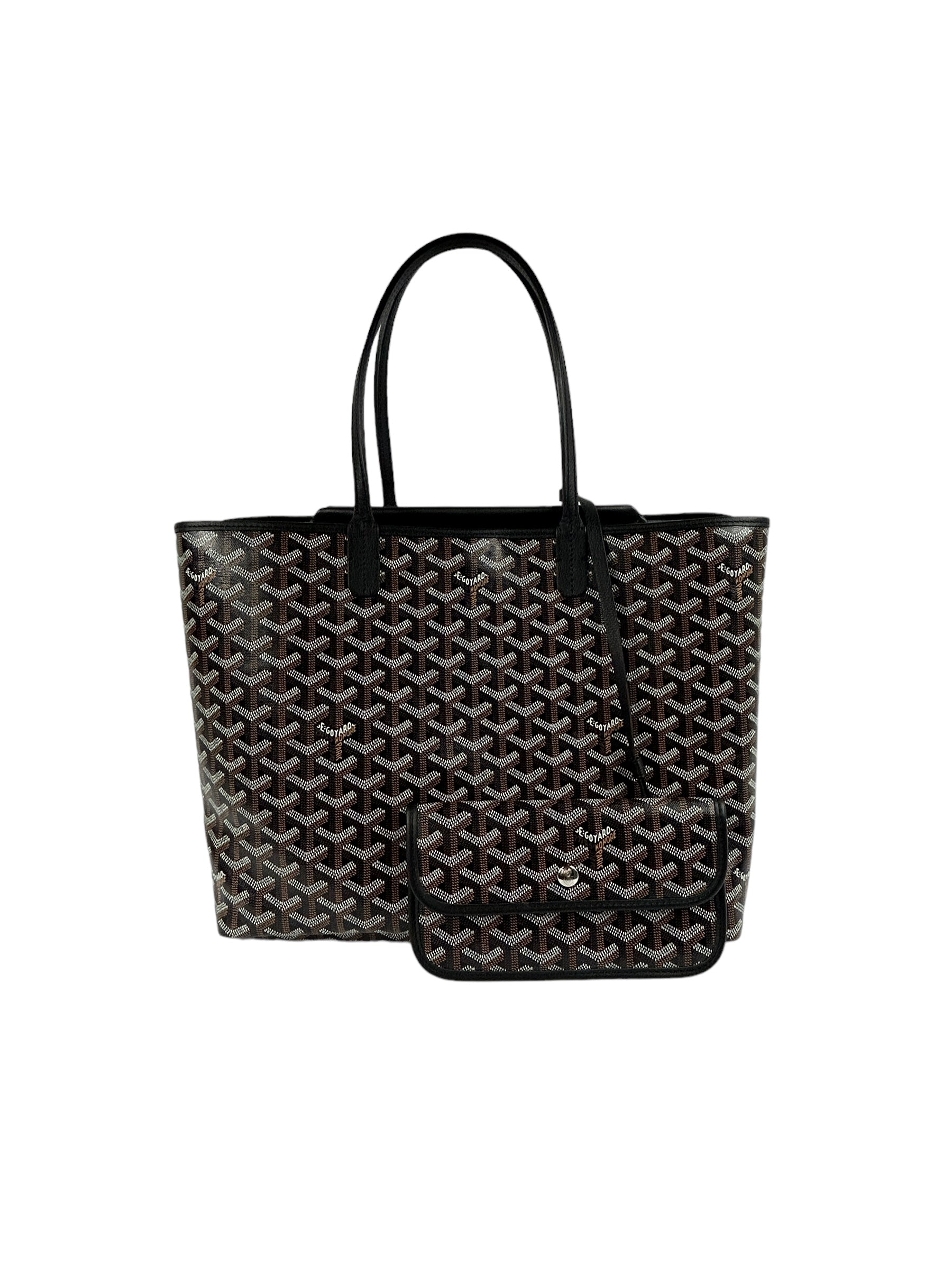 Black/Tan Goyardine Coated Canvas and Chevroches Calfskin Leather Isabelle PM Tote Bag w/SHW