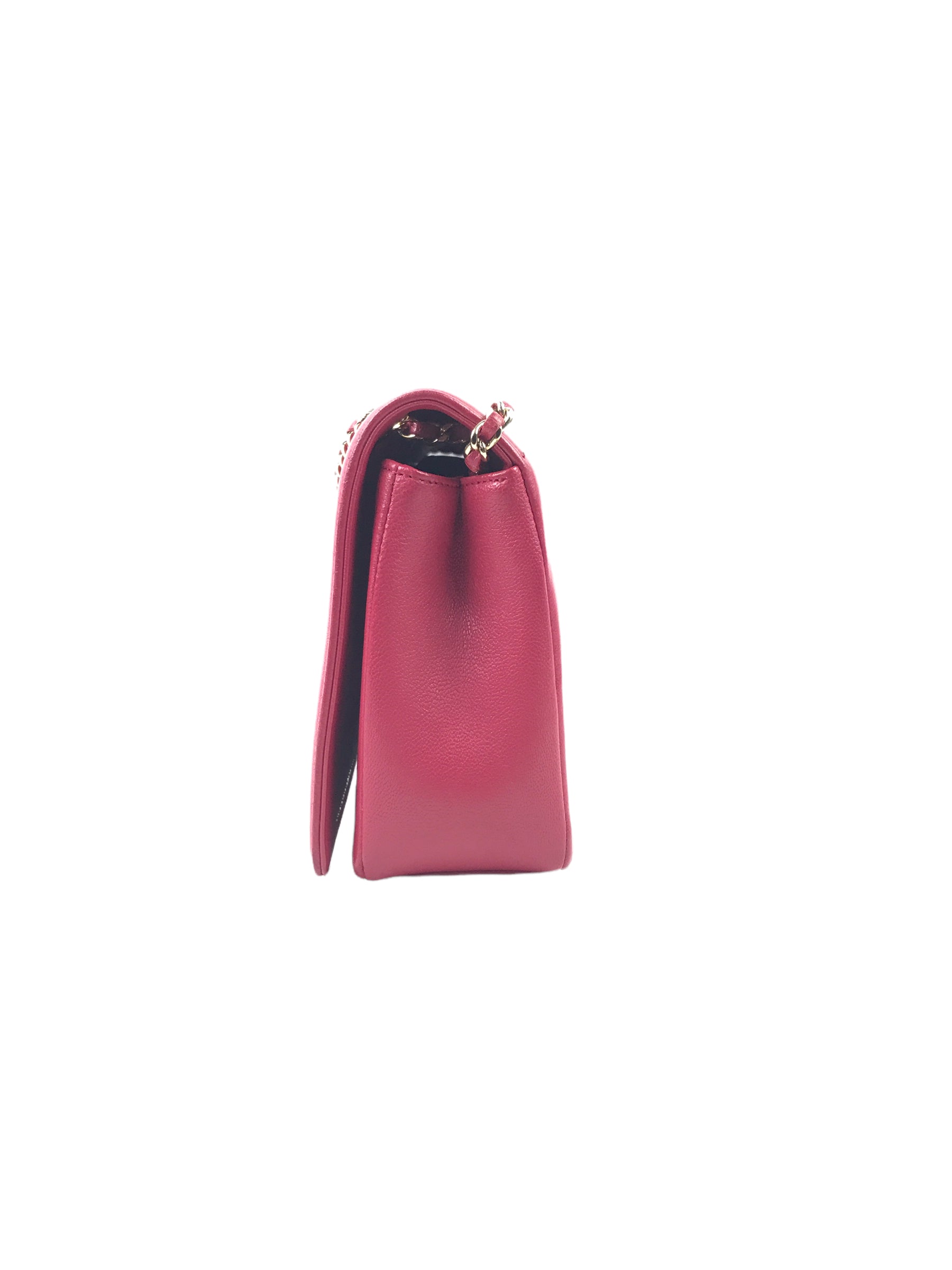 Fuchsia Pink Mademoiselle Vintage Sheepskin Flap Bag W/GHW