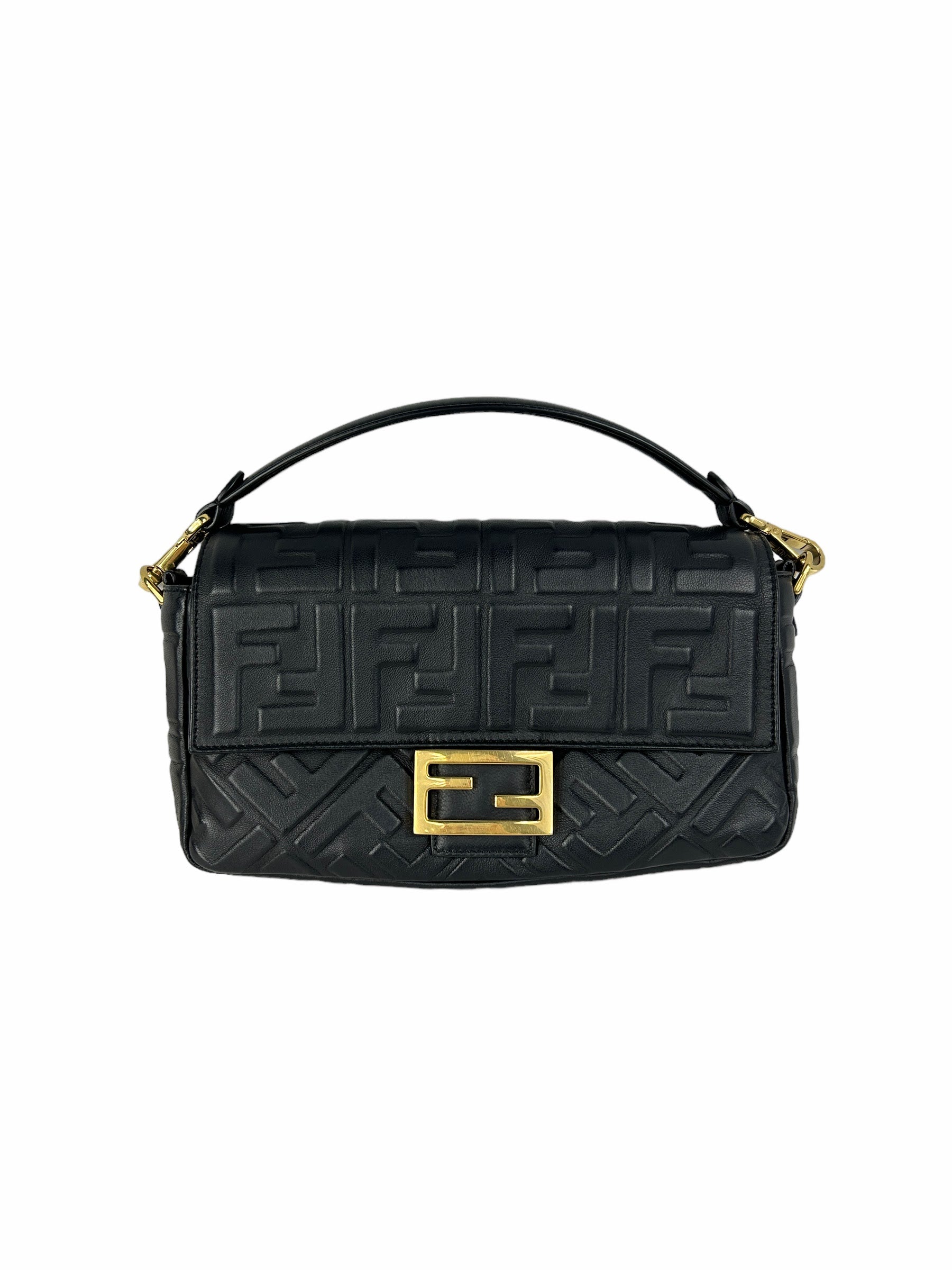 Fendi baguette deals black leather