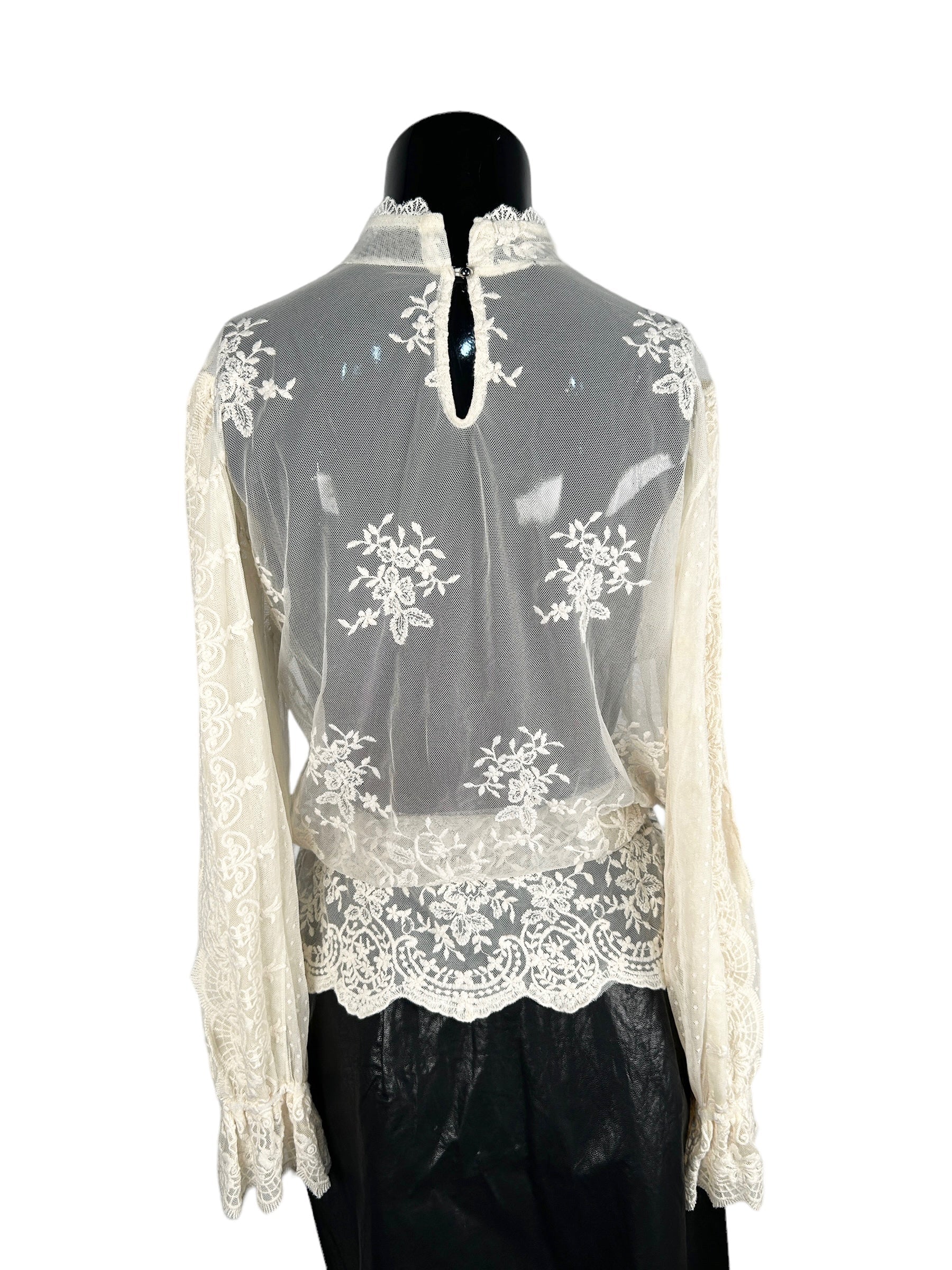 BUFFALO Lace Cream High Neck Blouse