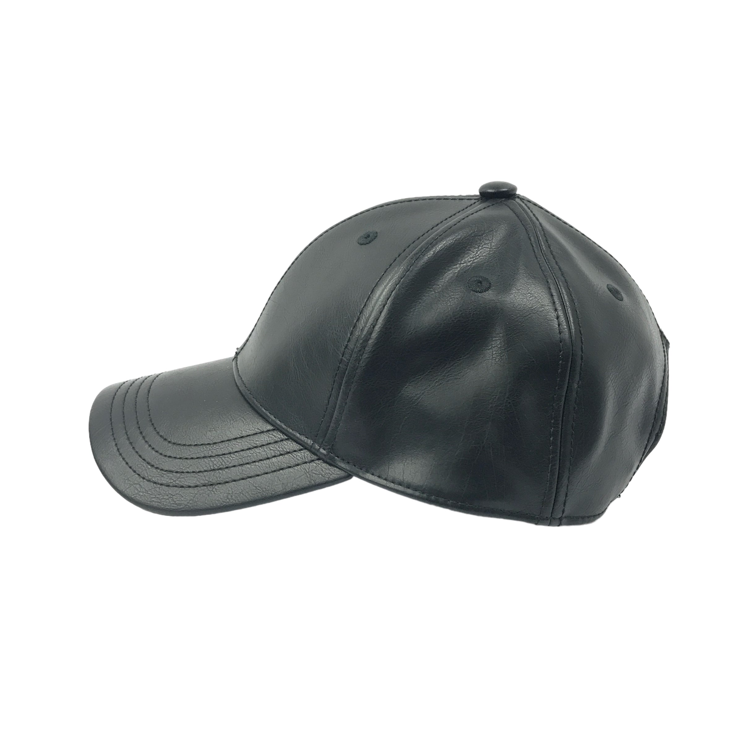 Faux Leather Baseball Cap