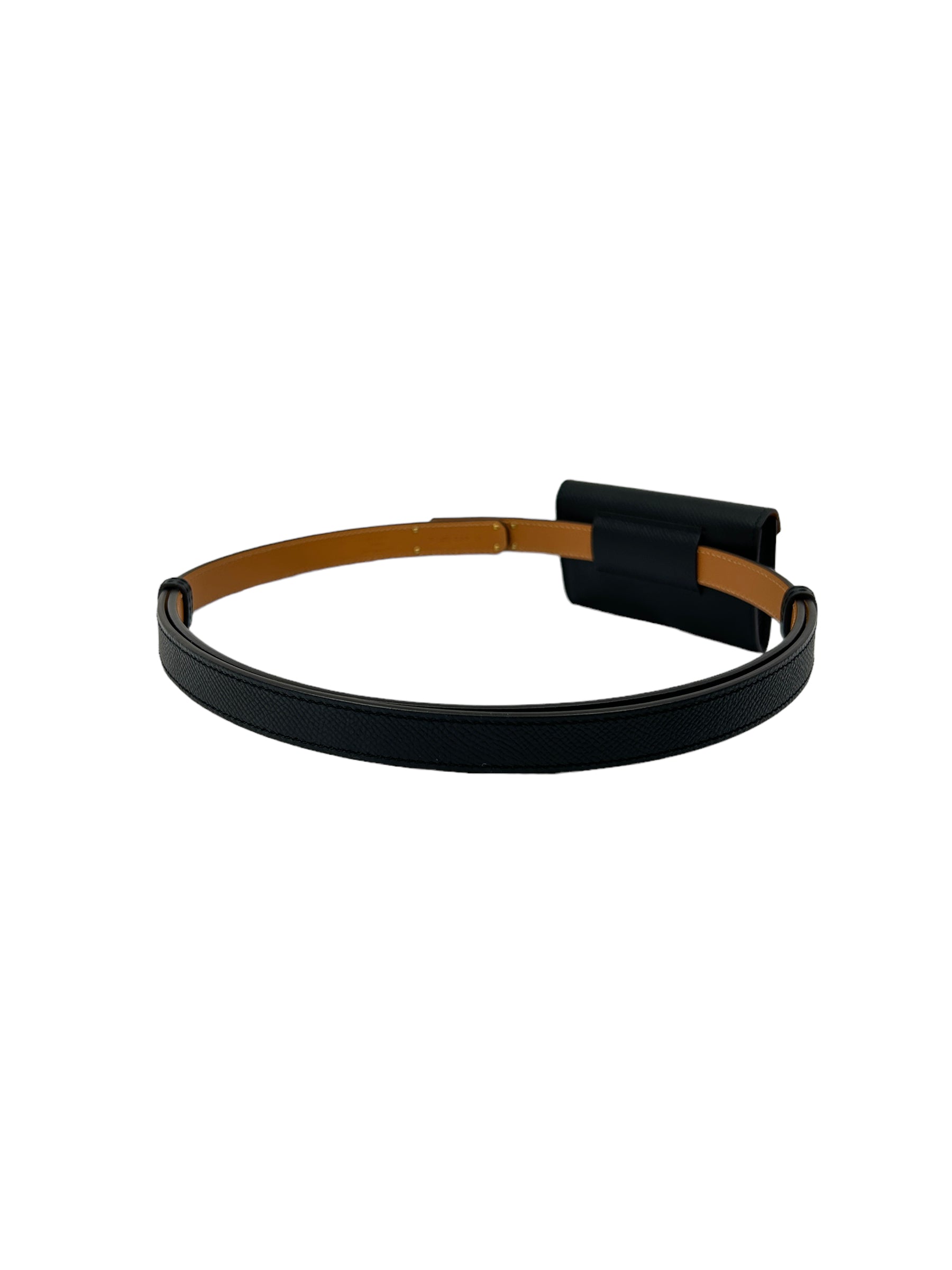 Kelly Black Epsom Leather Pocket 18 Belt w/GHW