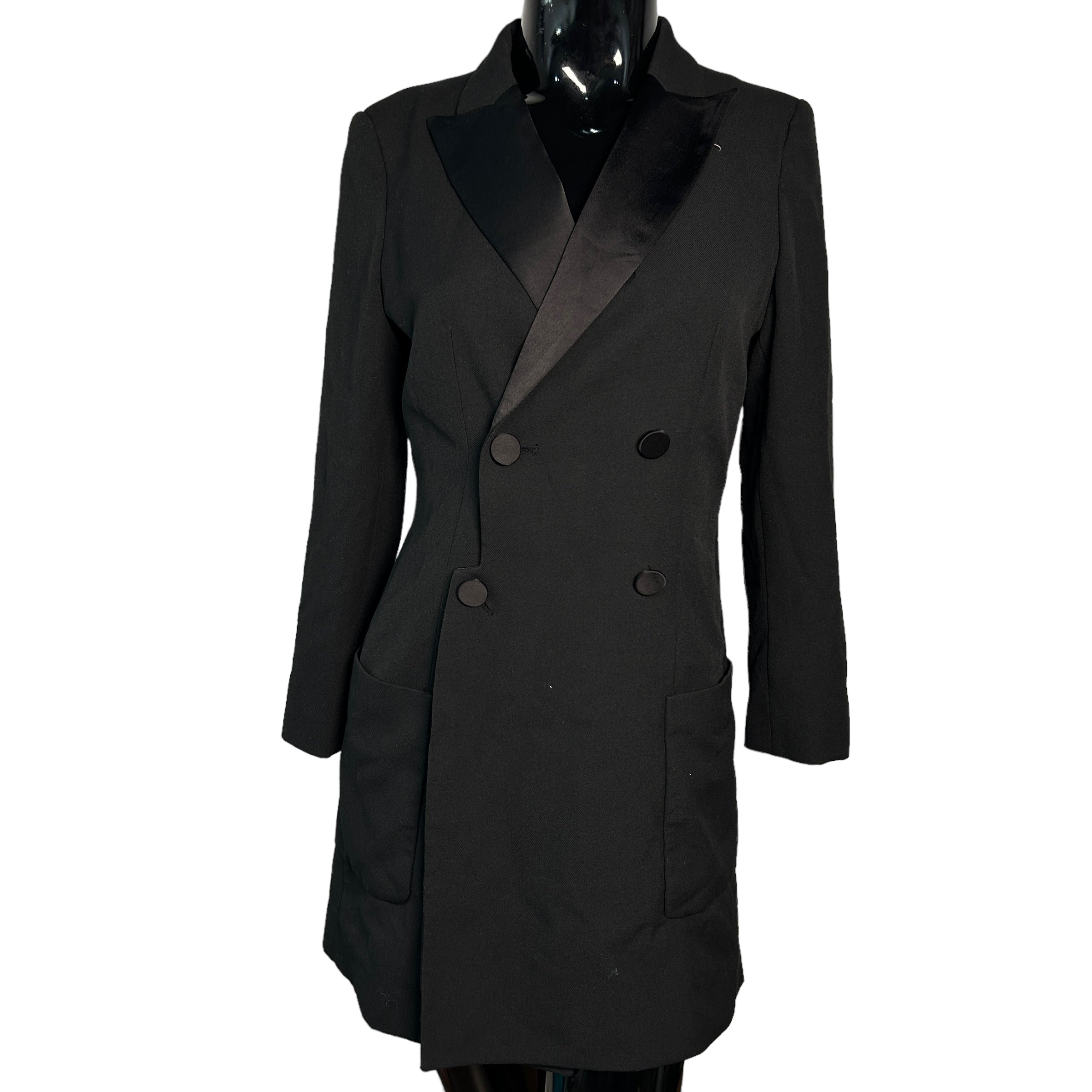 ZARA Black Long Tuxedo Blazer