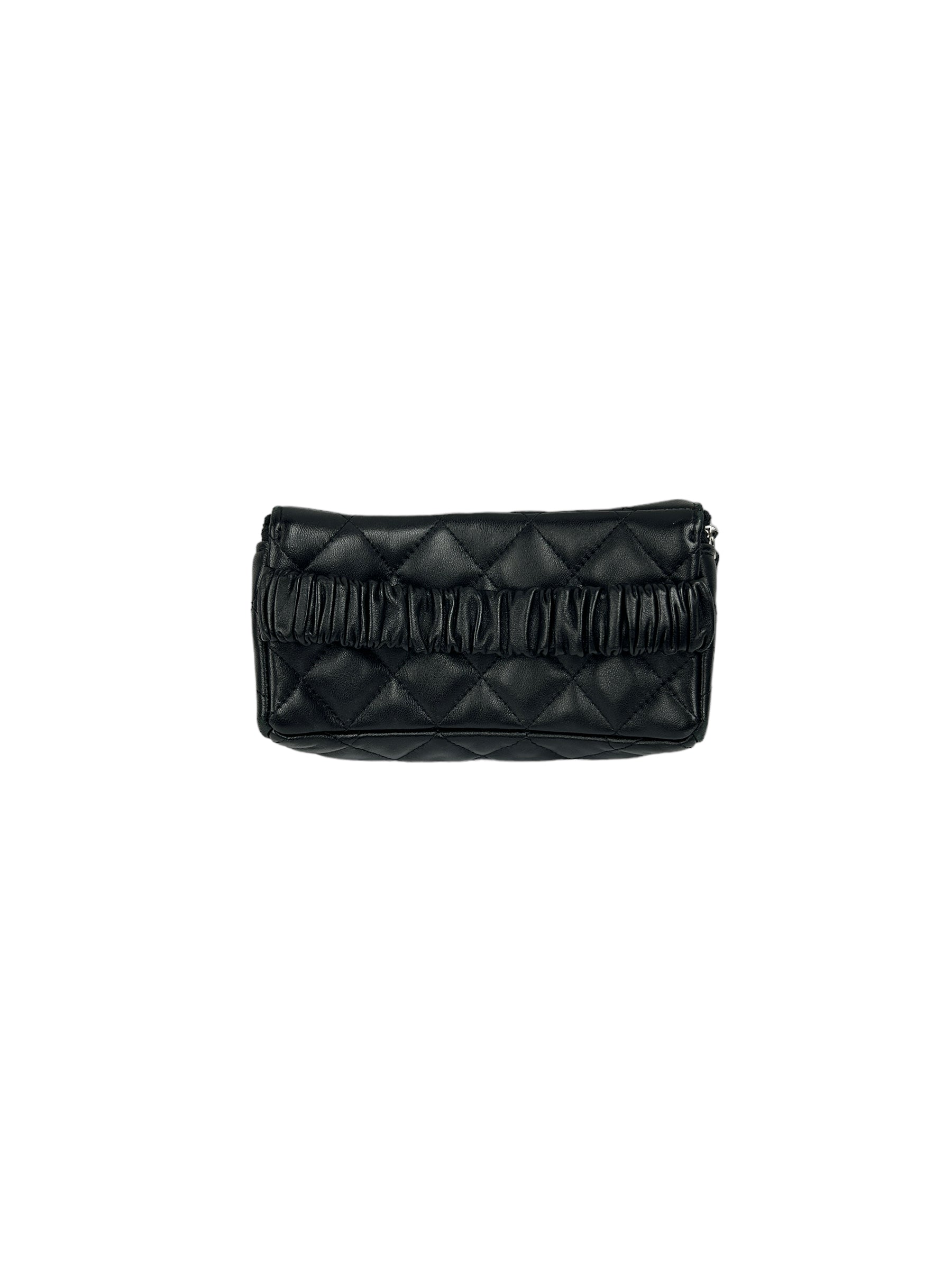 Black Quilted Lambskin Mini Arm Band Pouch w/SHW