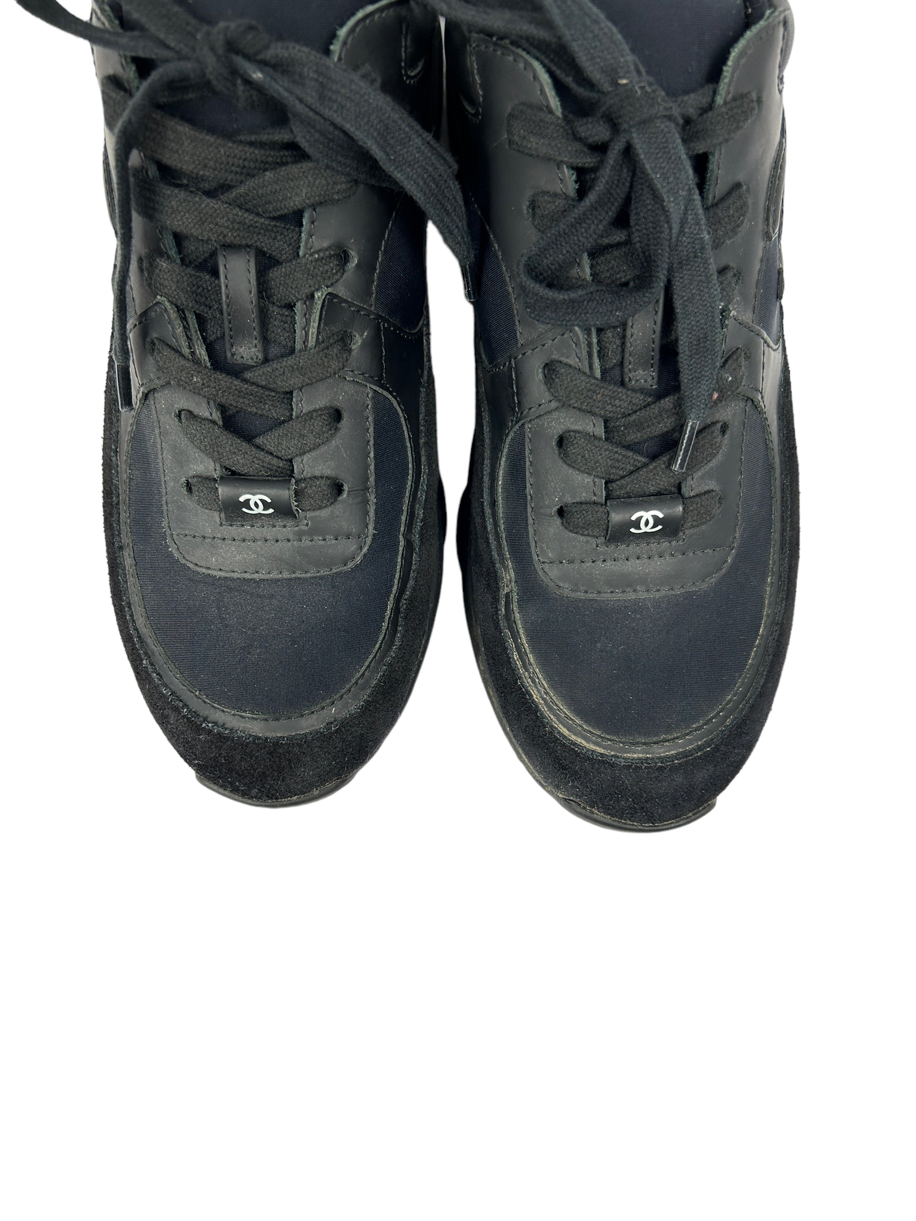 Black Leather/ Suede Sneakers