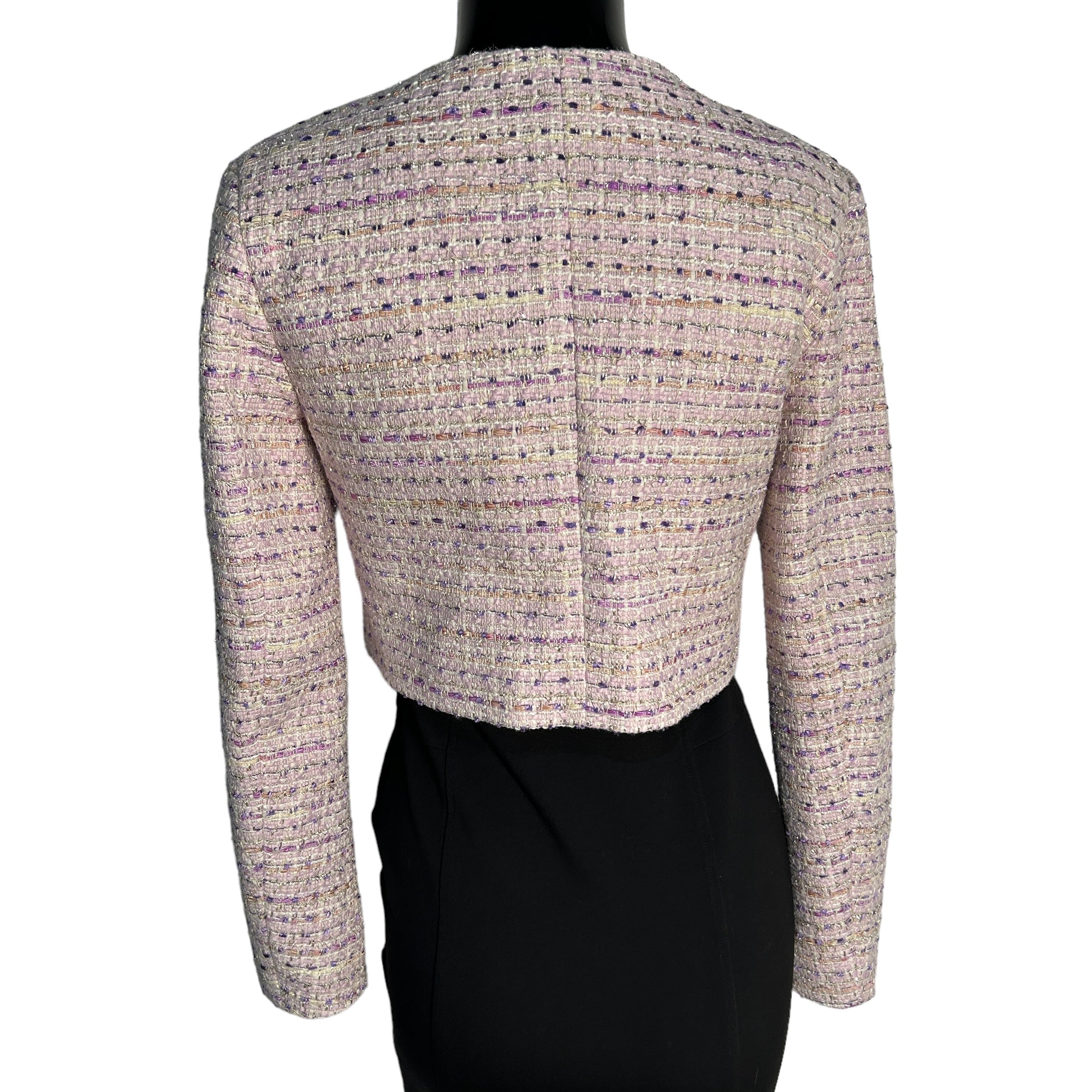 URBAN REVIVO Pink Tweed Cropped Blazer