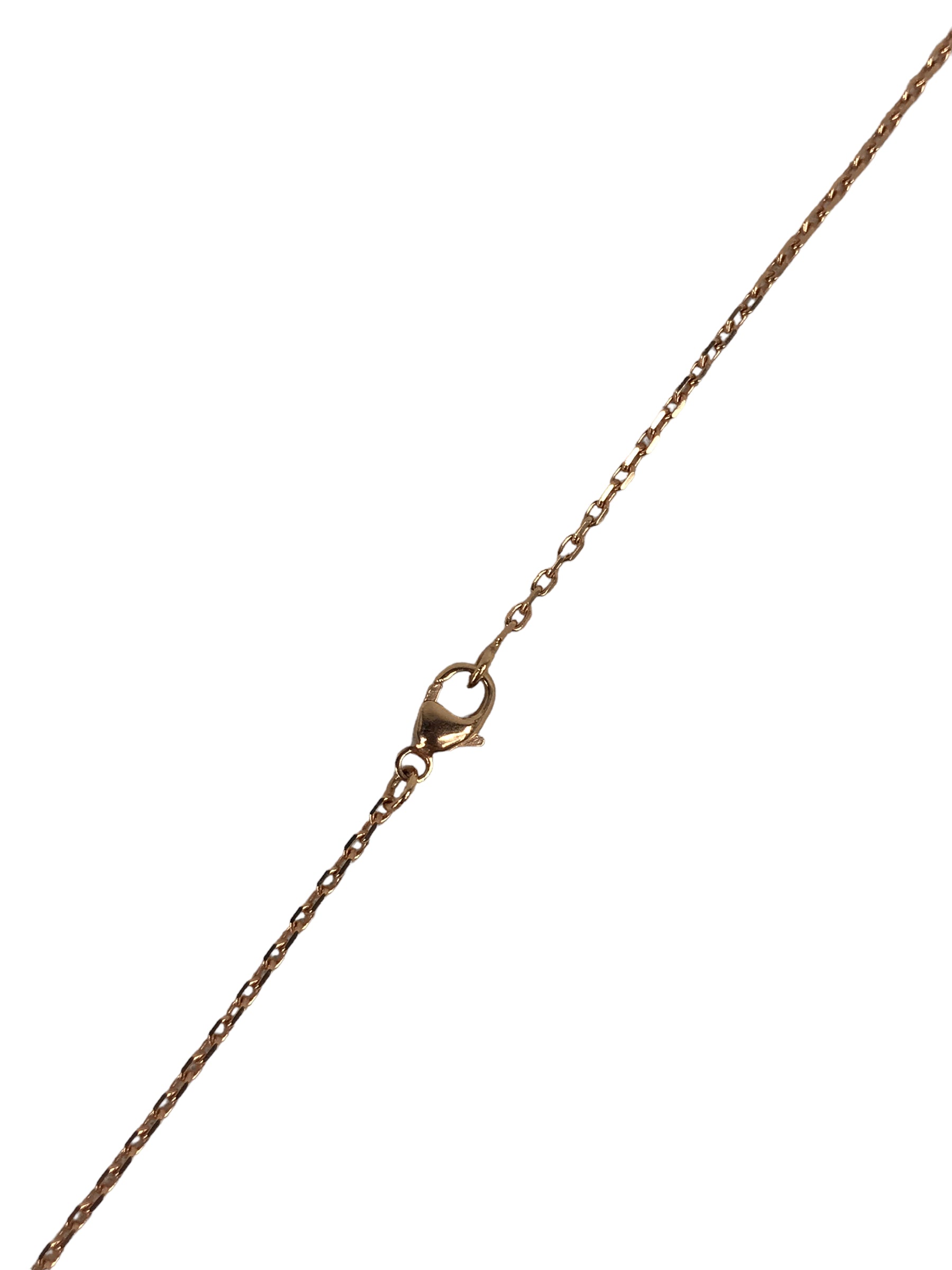 Black Enamel Mini H Pop Rose Gold Necklace