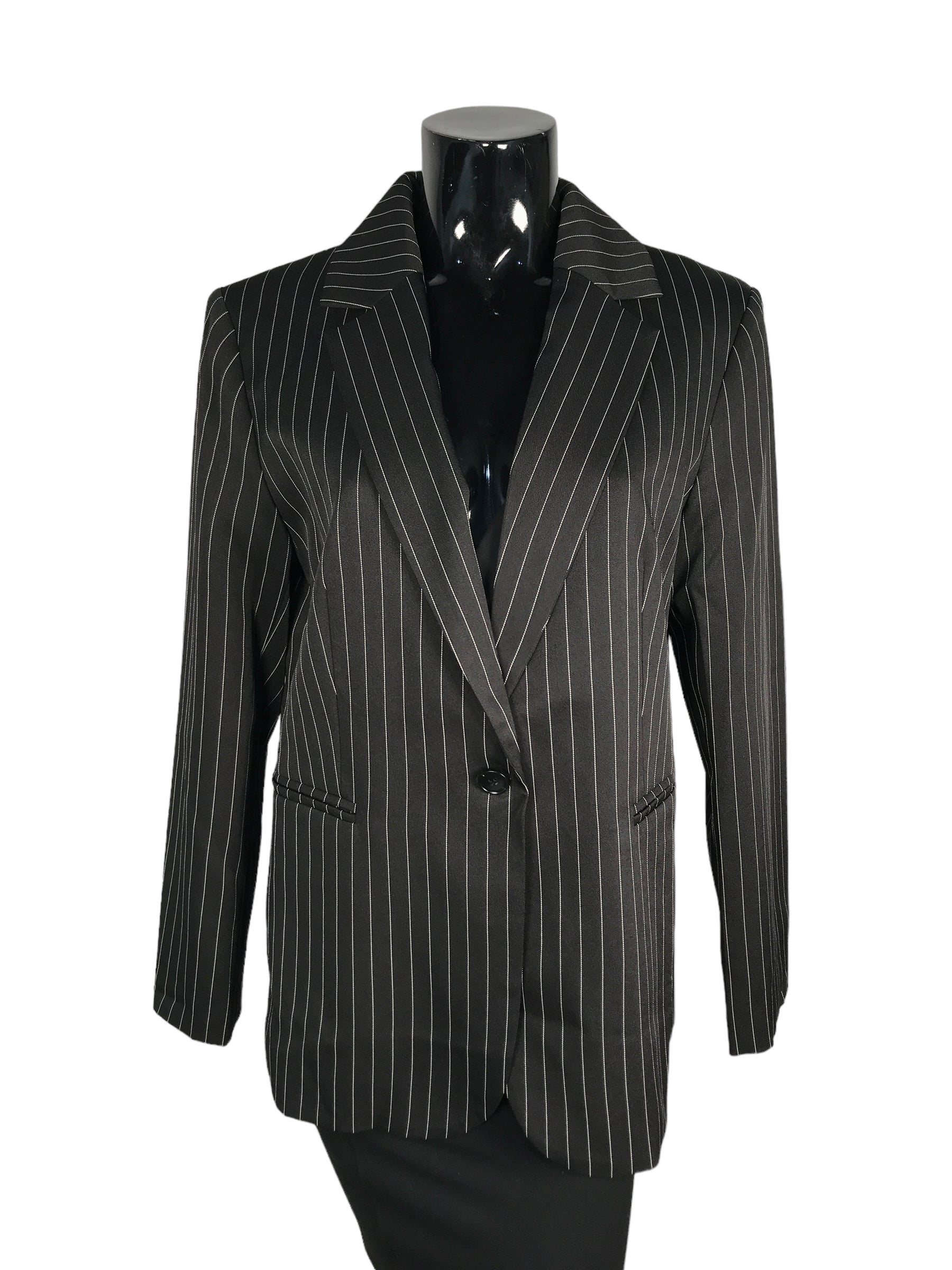 SUPERDOWN Black & White Stripped Blazer