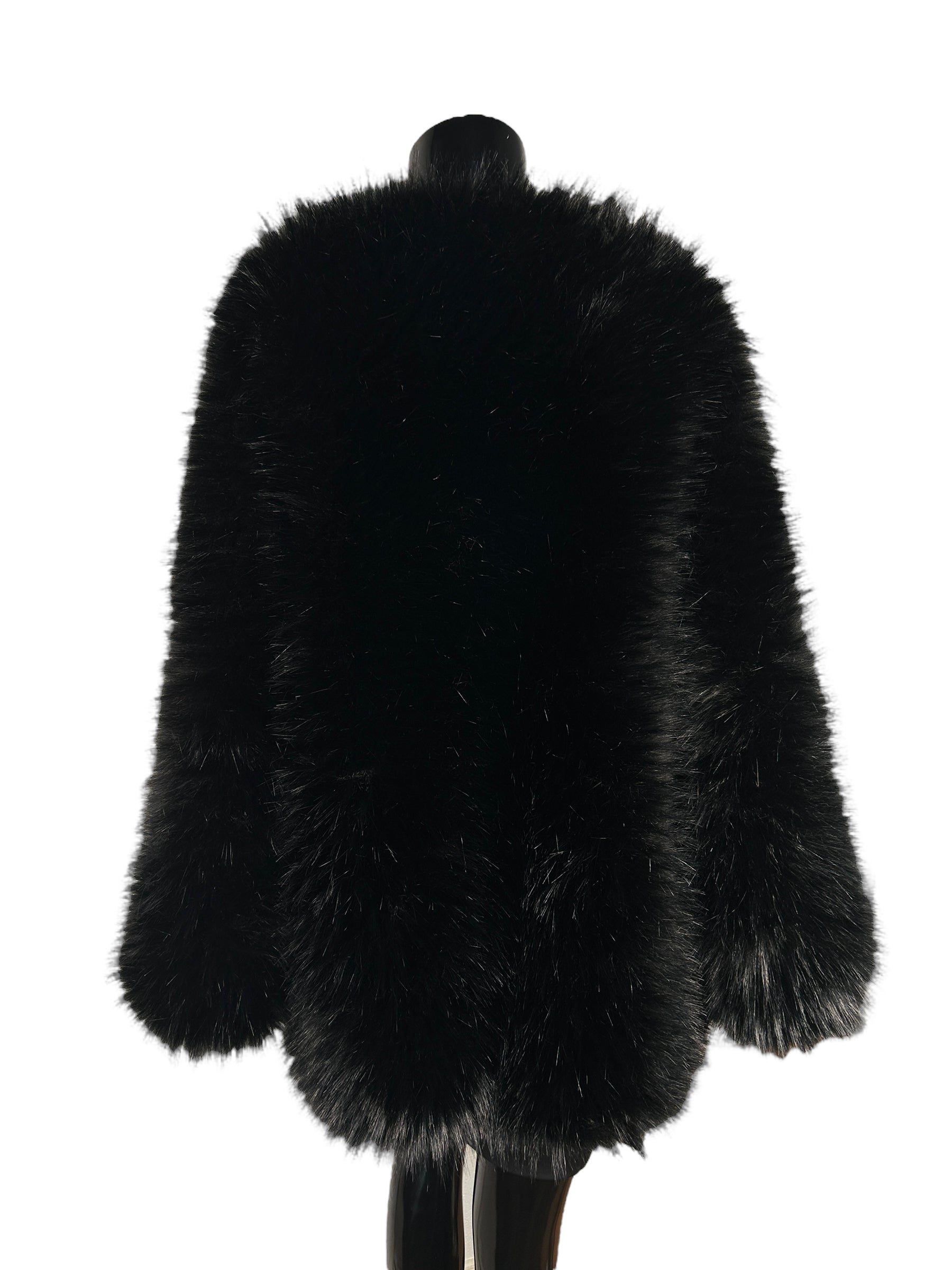 MANGO Faux Fur Black Coat