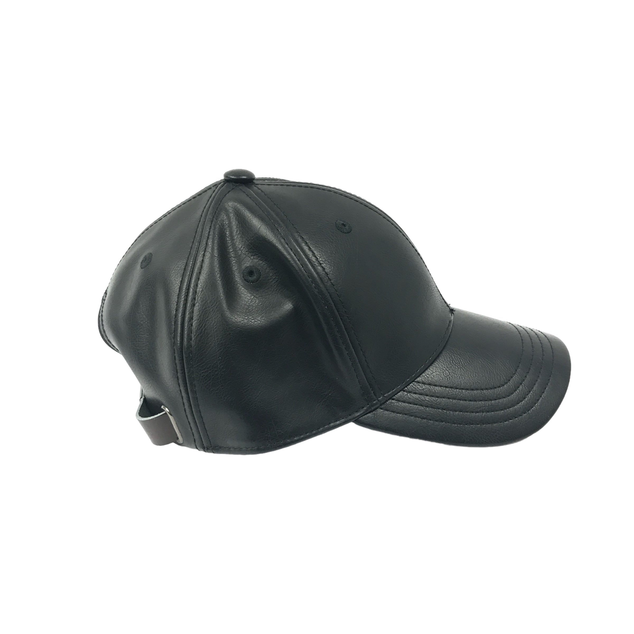 Faux Leather Baseball Cap