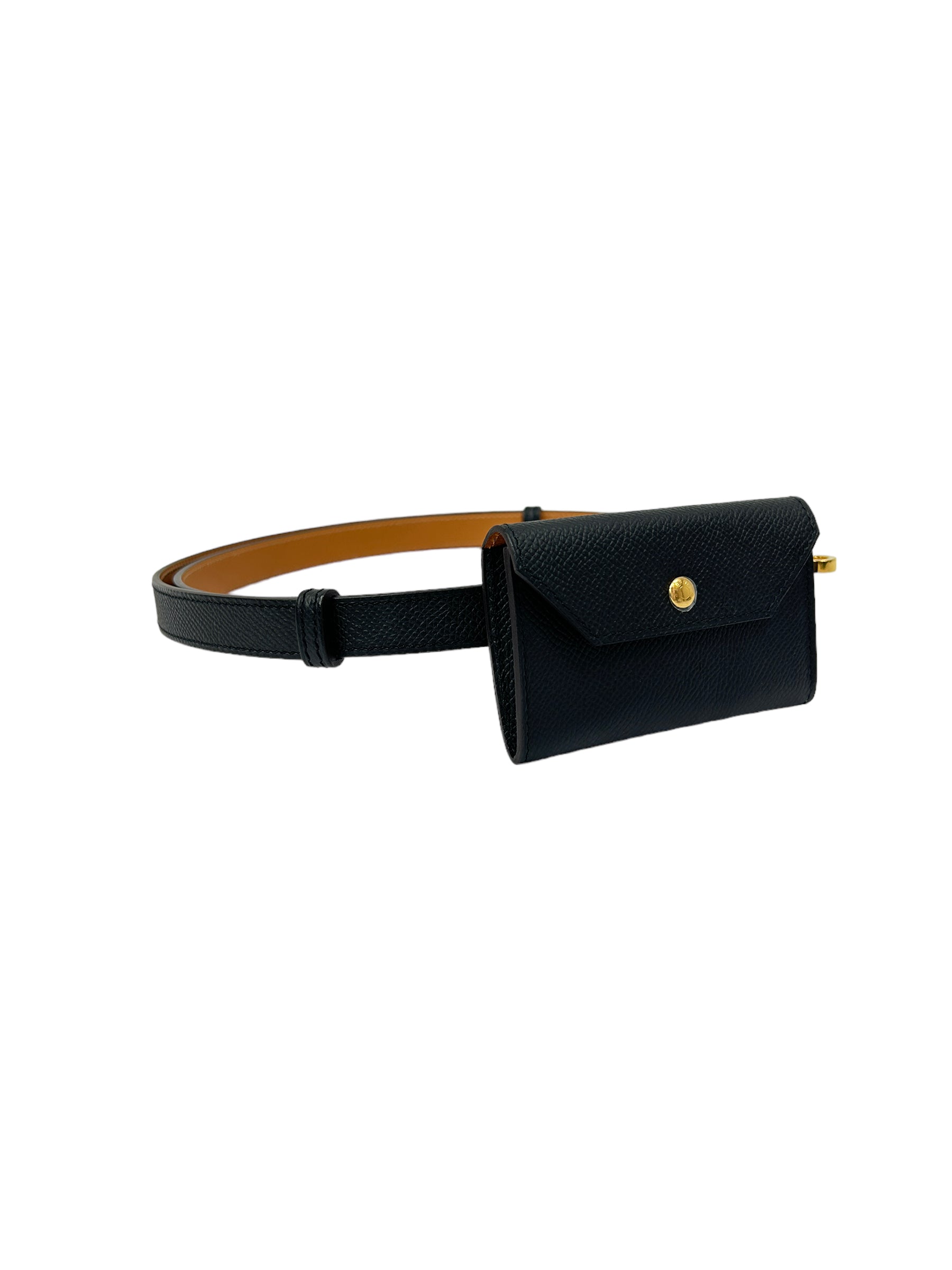 Kelly Black Epsom Leather Pocket 18 Belt w/GHW