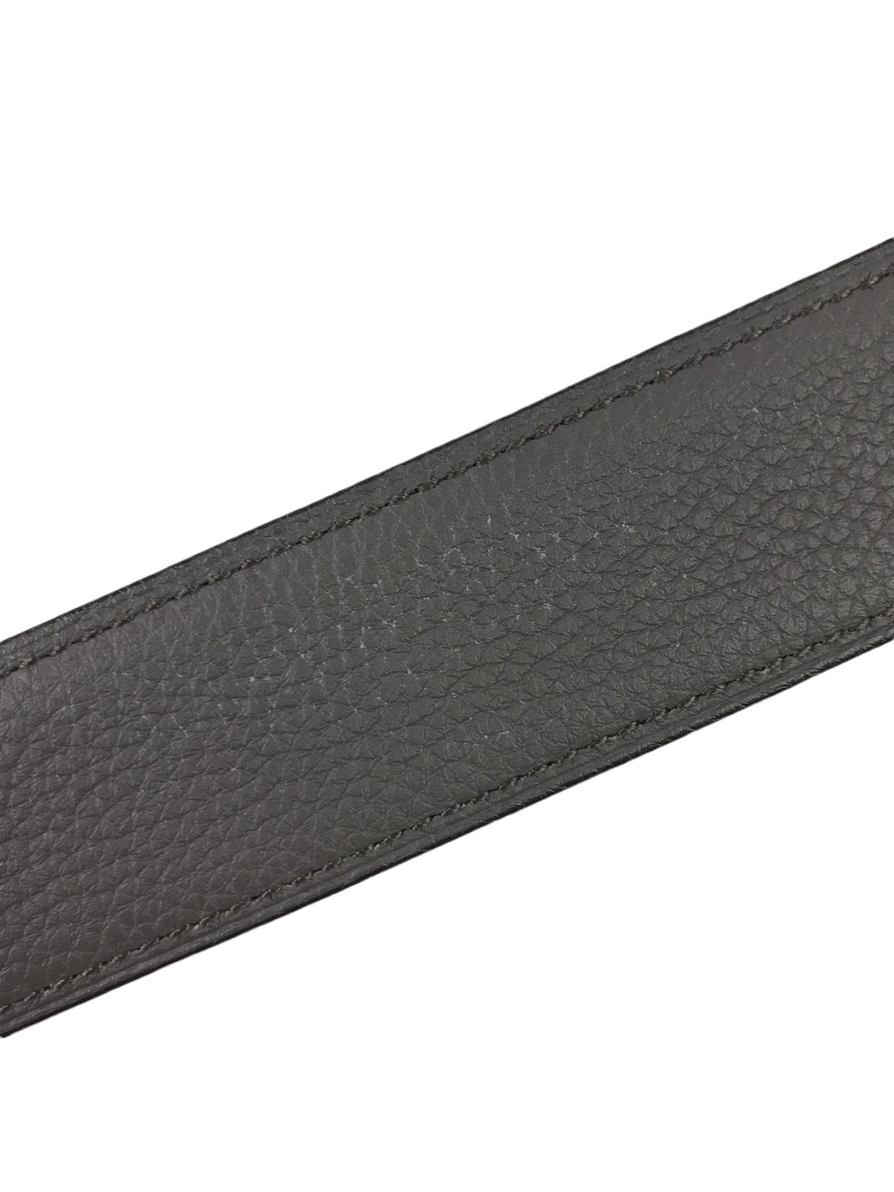 Black Box Calf/Etain Togo Leather H Belt W/PHW