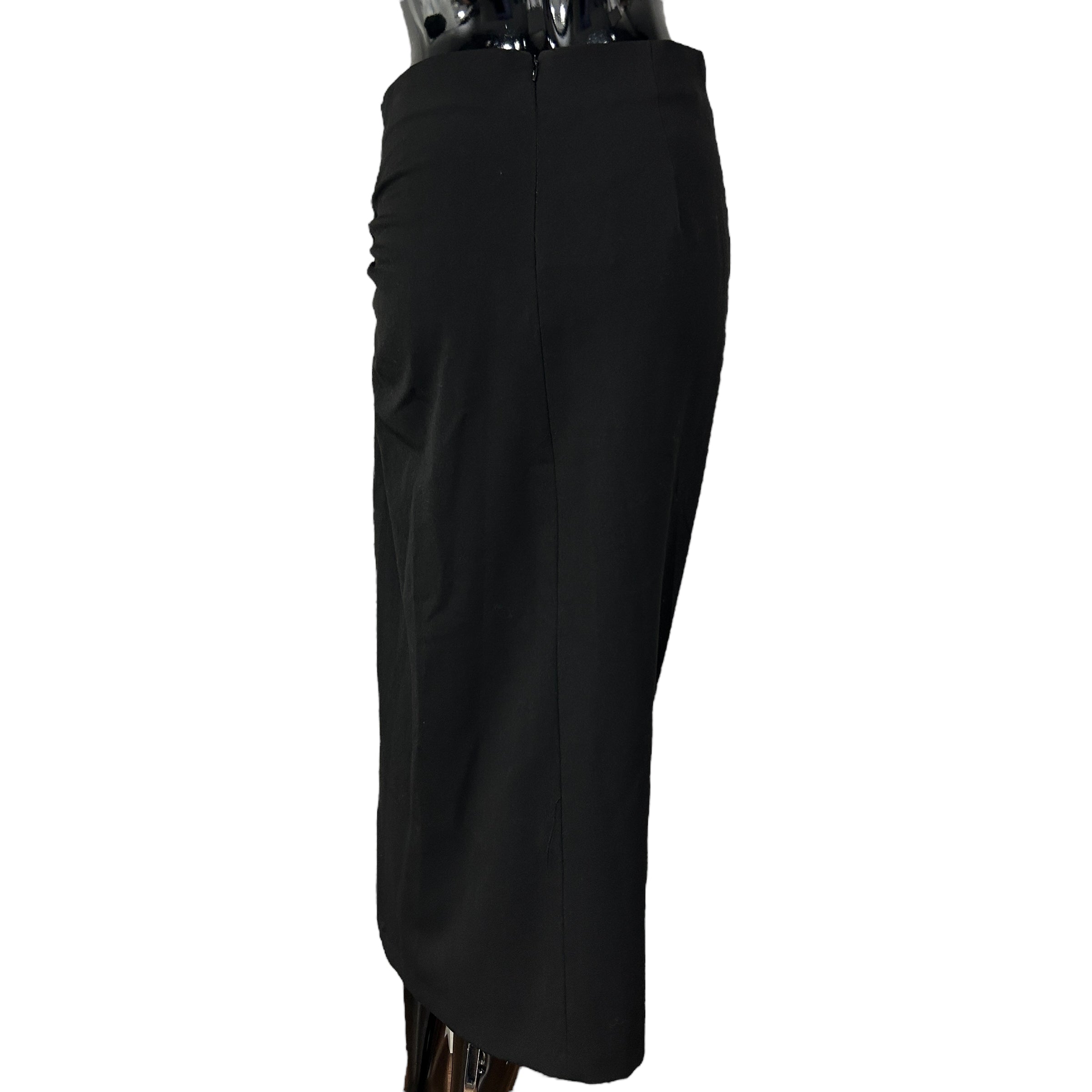 ZARA Black Ruched Dress Skirt