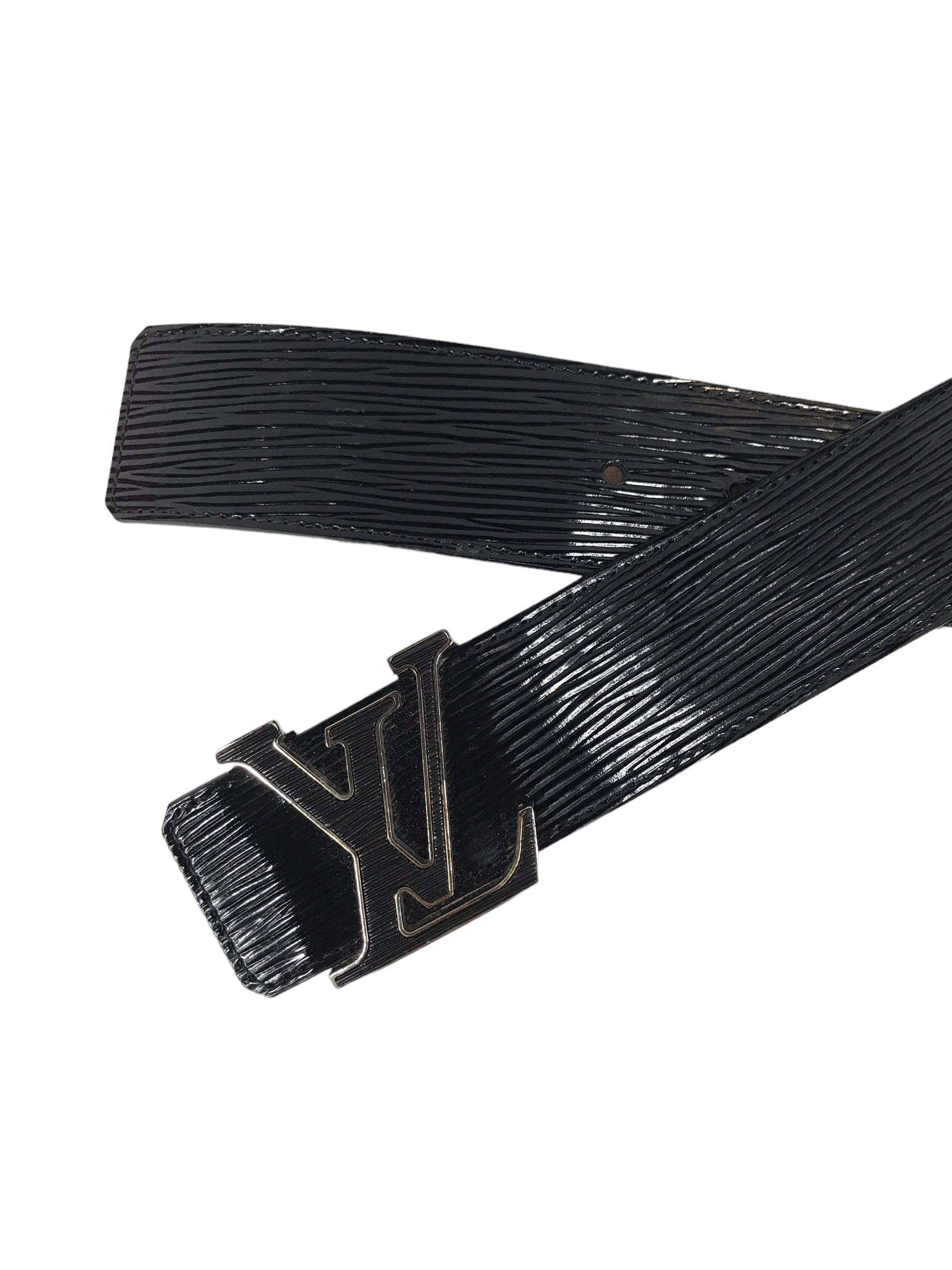 Black Epi Leather LV Belt w/SHW