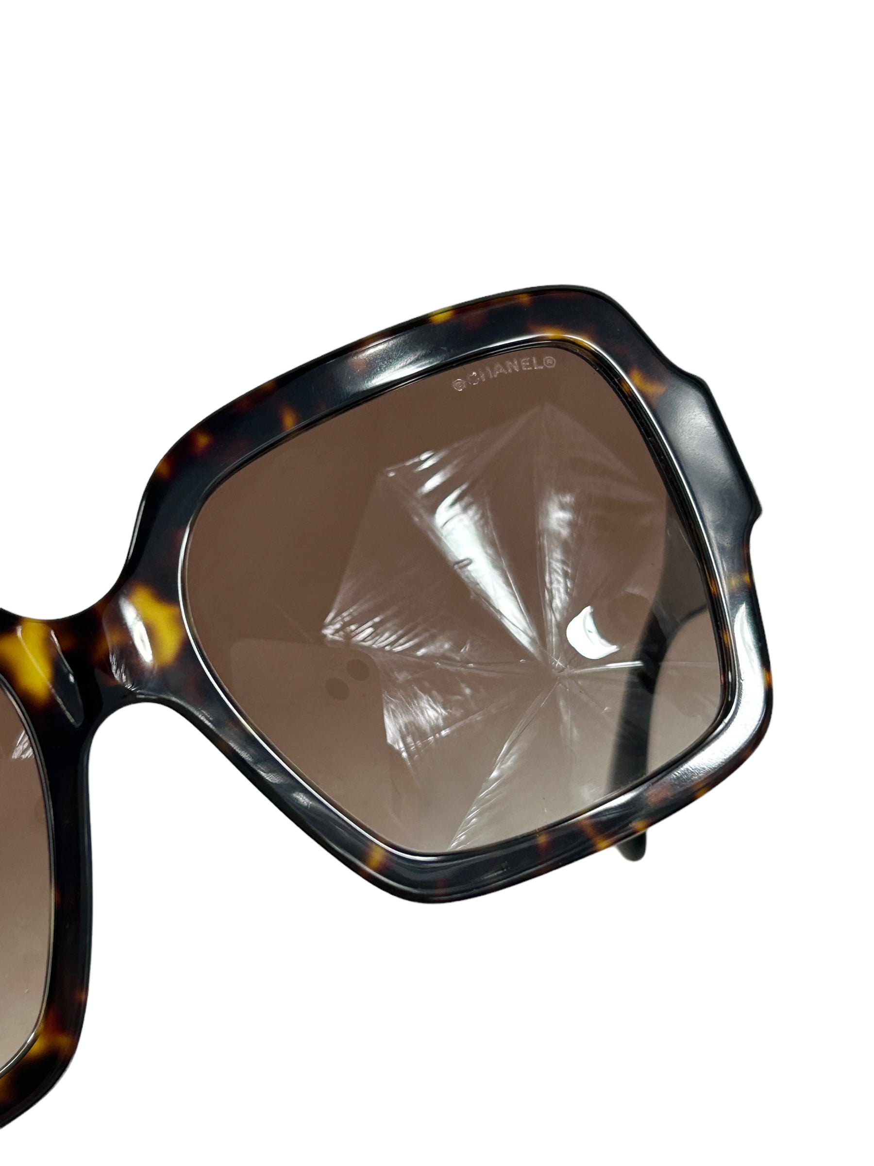 Brown Tortoise Acetate Square Frame Sunglasses