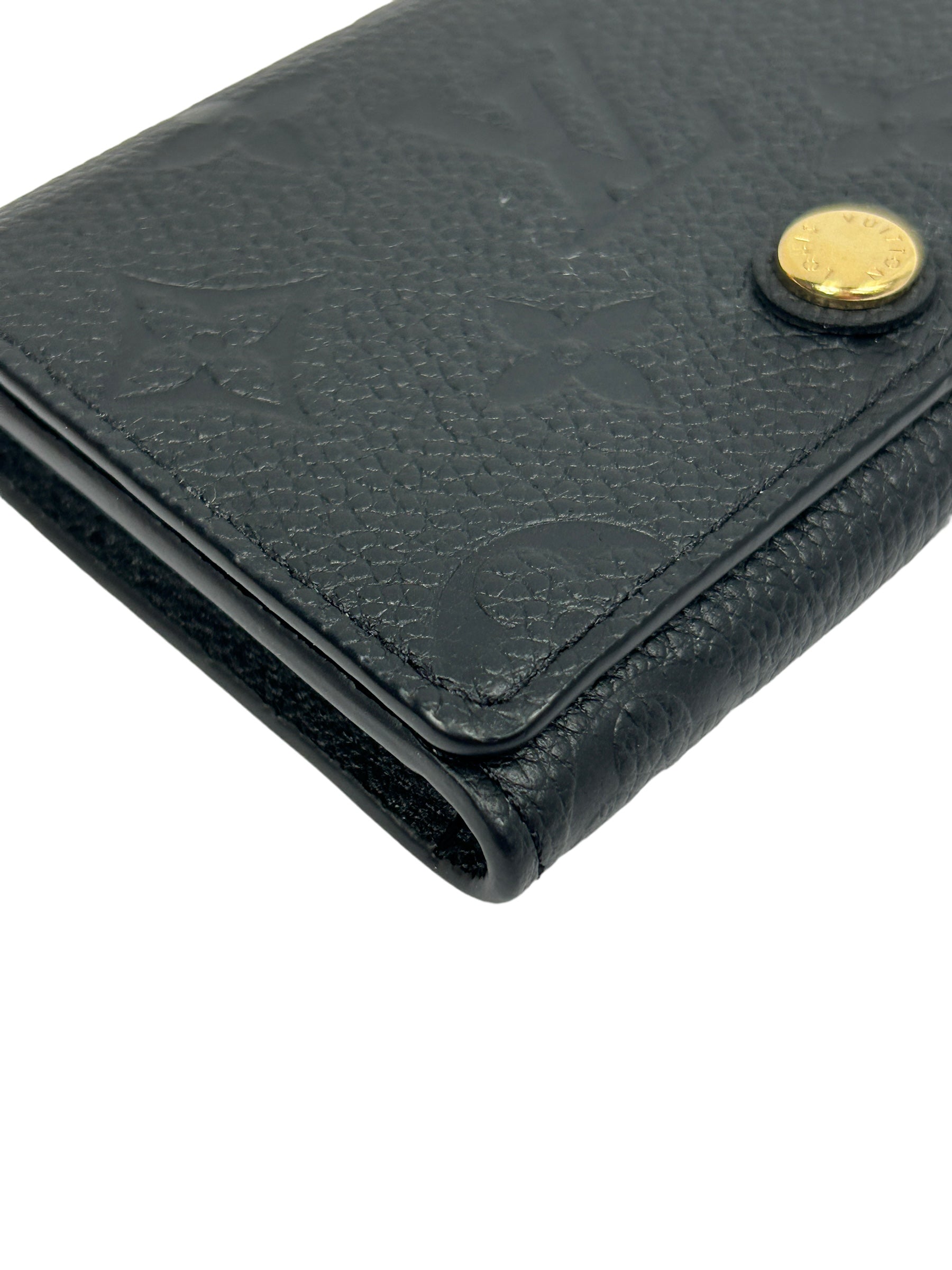 Black Empriente Cowhide Leather Mini Victorine Wallet w/ GHW