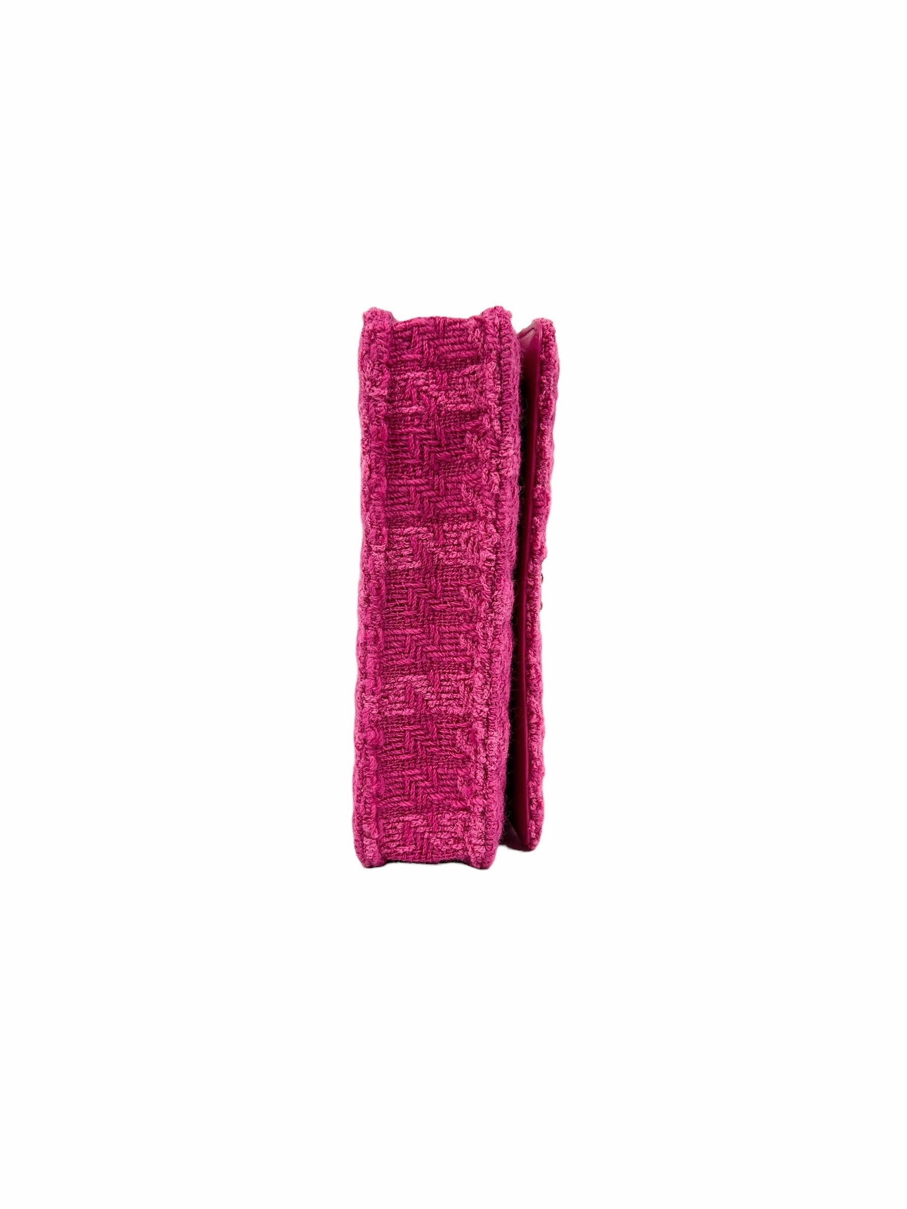 Hot Pink Tweed 19 Wallet On Chain w/AGHW/GHW/SHW/RHW