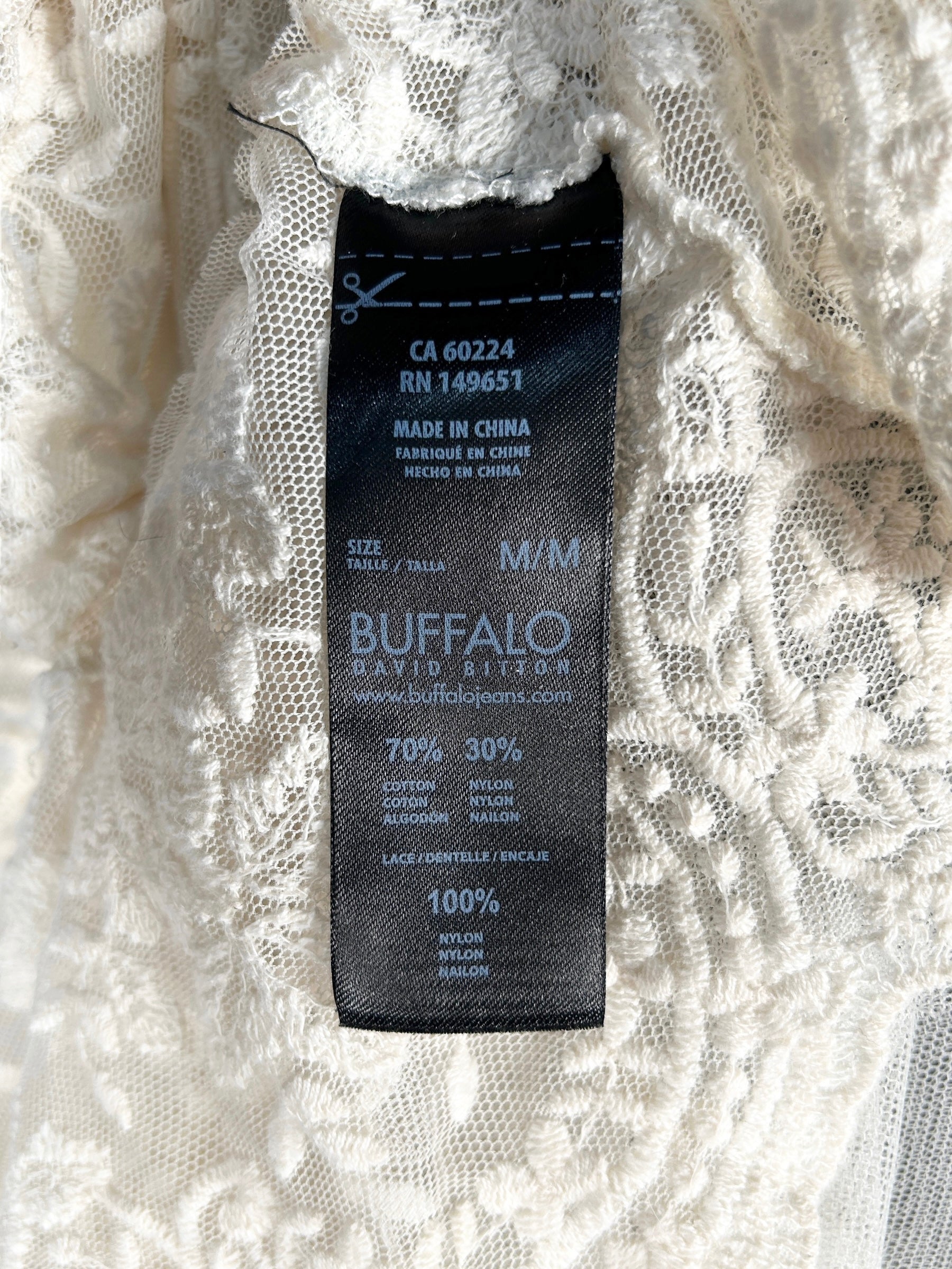 BUFFALO Lace Cream High Neck Blouse