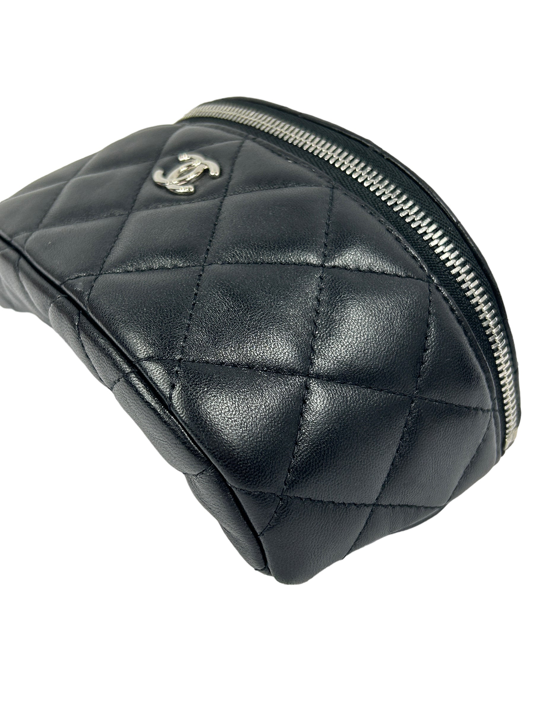 Black Quilted Lambskin Mini Arm Band Pouch w/SHW