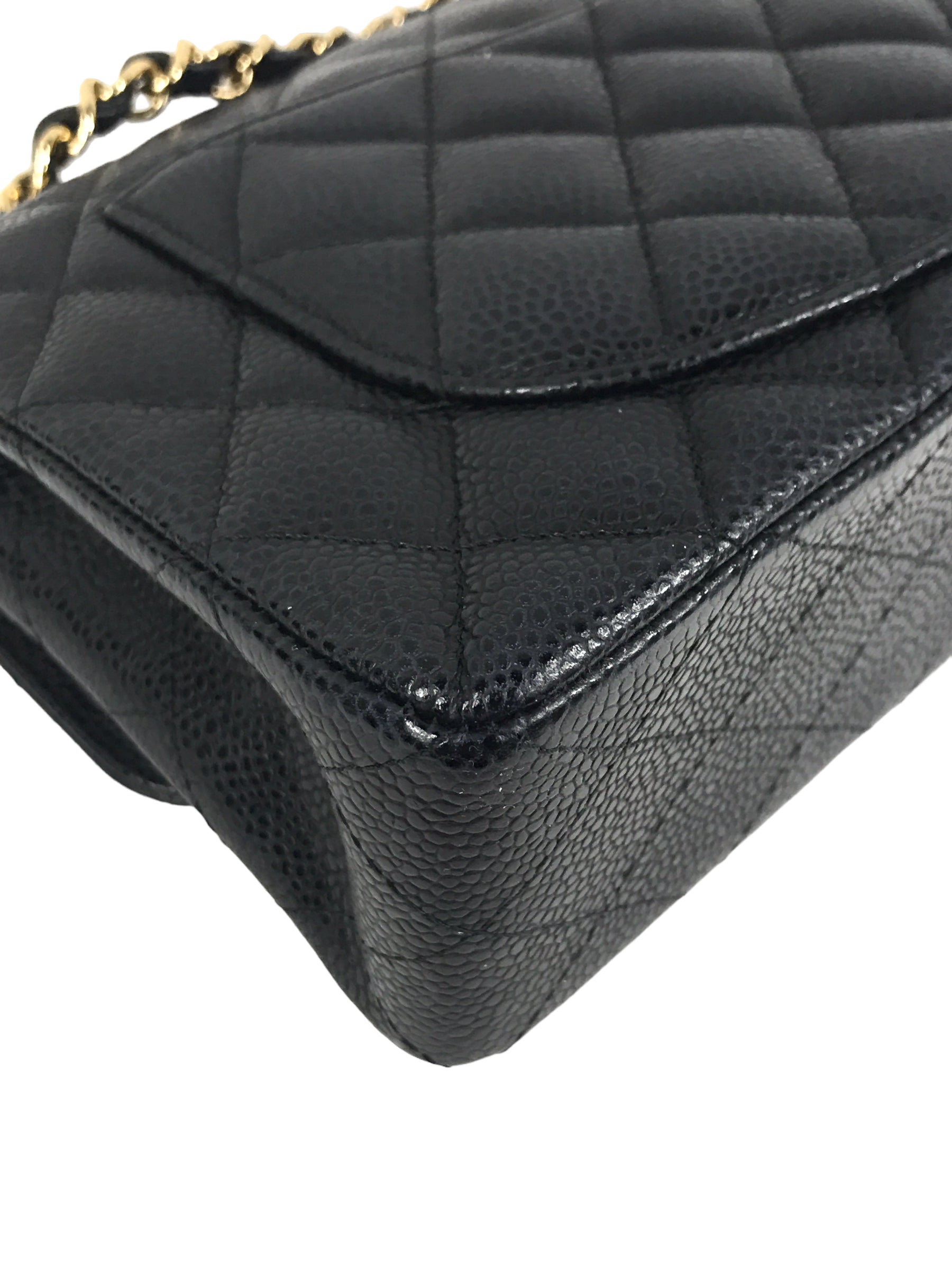 Black Caviar Quilted Small Classic Flap Bag W/GHW