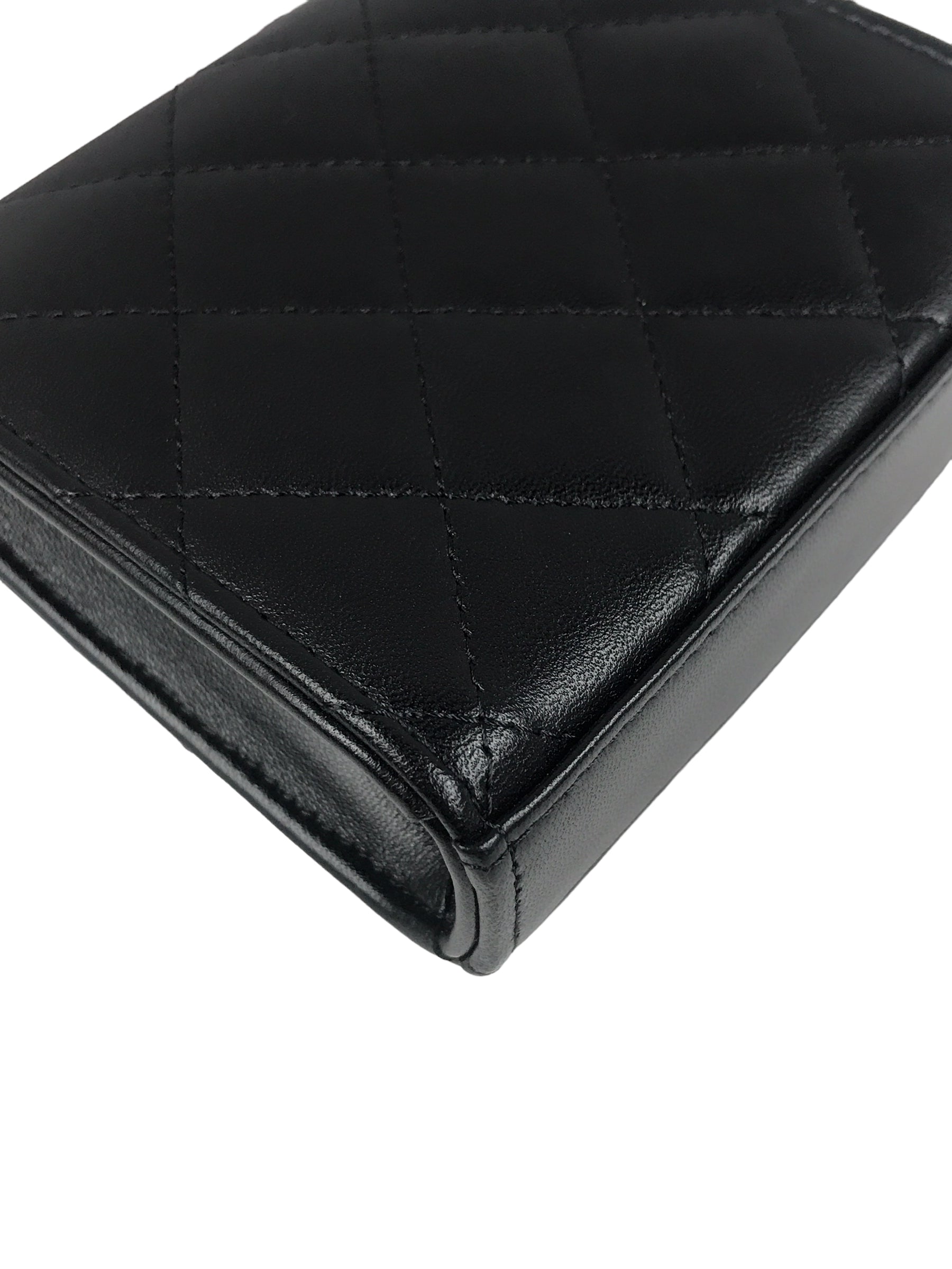 Black Quilted Lambskin Nano Classic Flap W/GHW