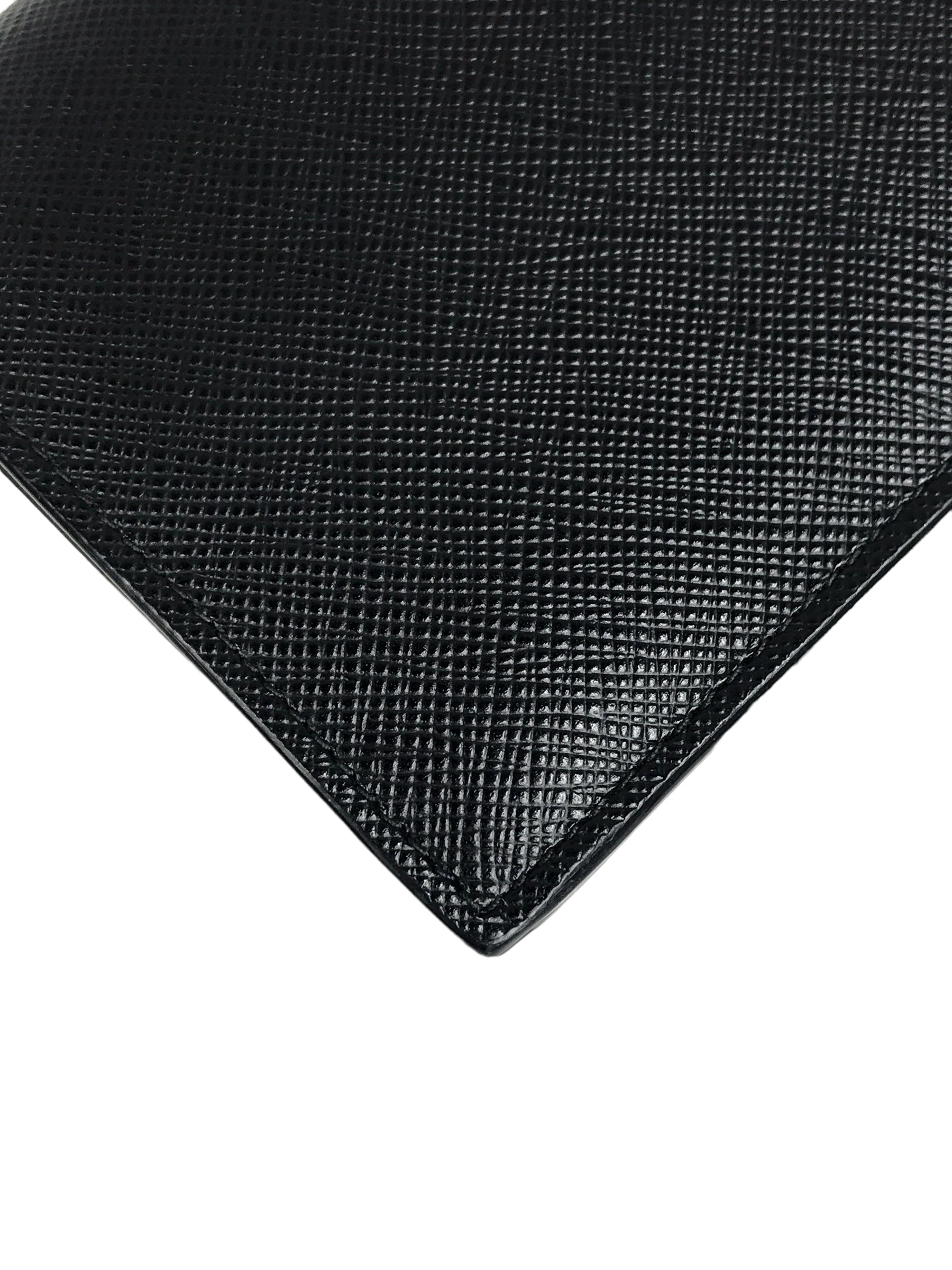 Black Saffiano Shine Bi-Fold Wallet w/BHW