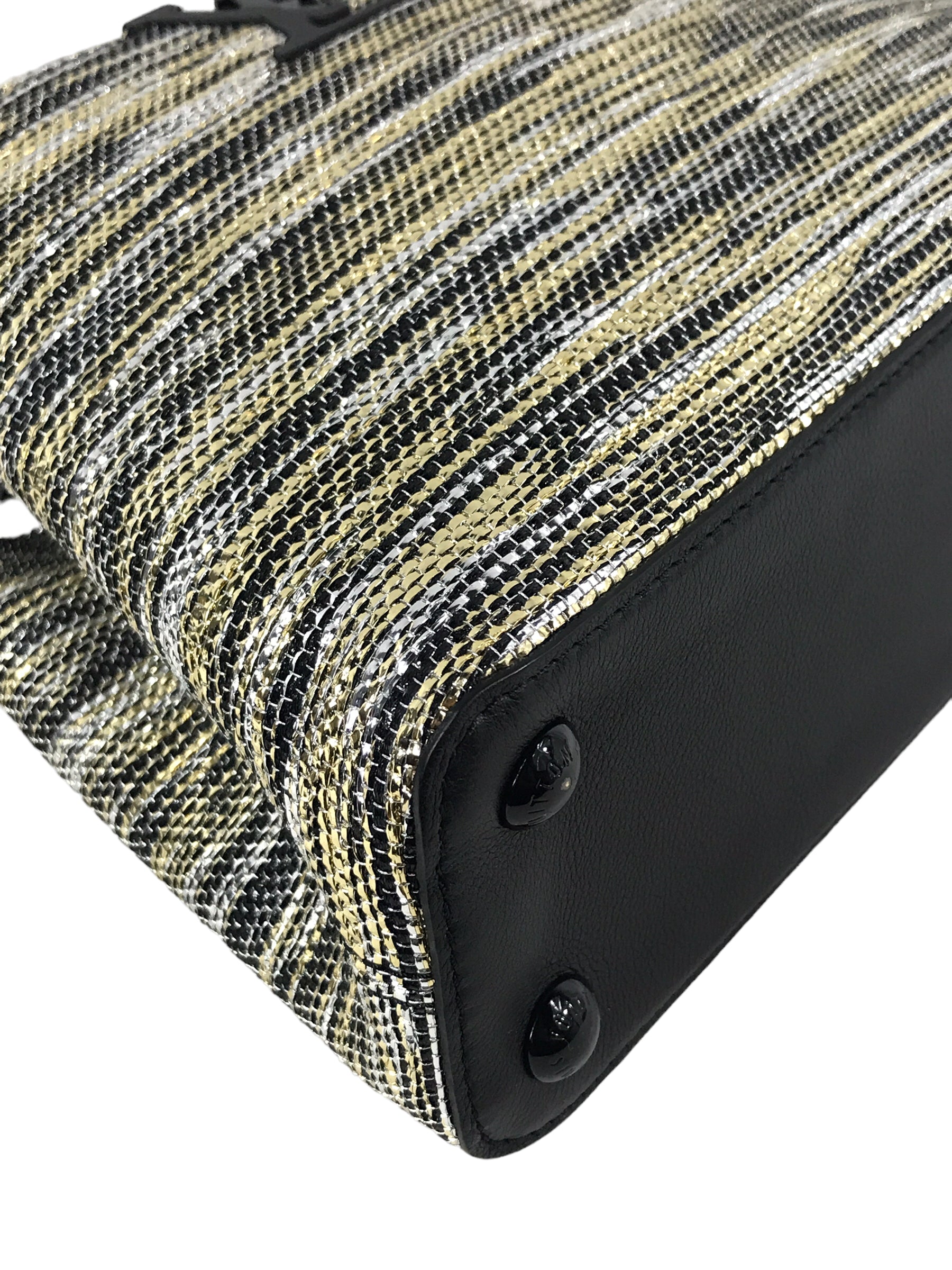 Limited Edition Black/Gold Woven Shimmery Embroidered Textile Capucine BB So Black,