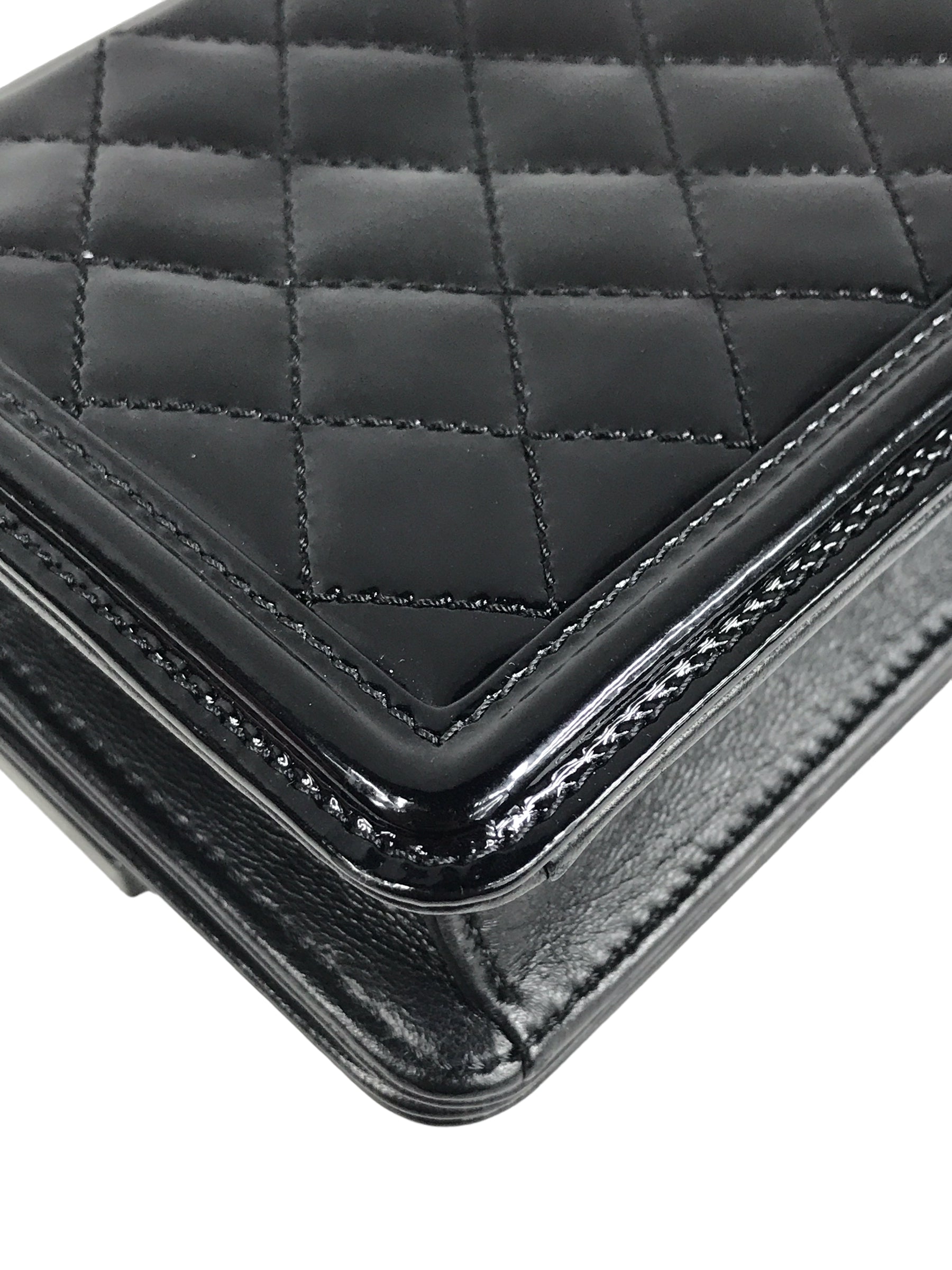 Nude/Black Striped Plexiglass and Black Patent Leather Boy Brick Flap Bag w/SHW