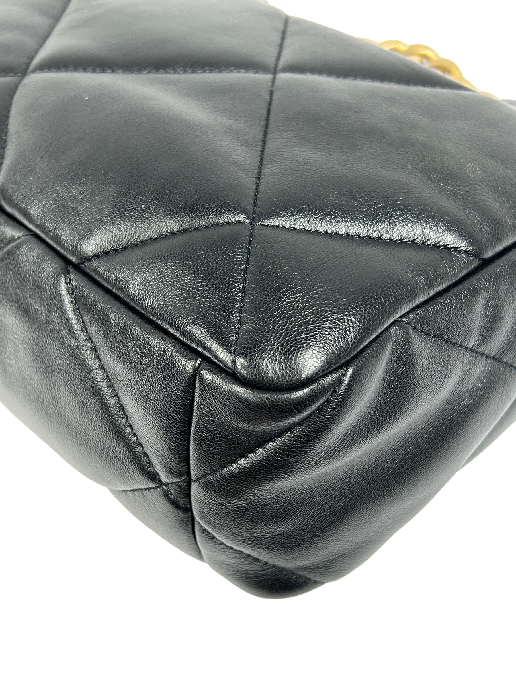 Black Lambskin Quilted Medium 19 Flap Bag w/ GHW/AGHW/SHW/RHW-ON LAYAWAY