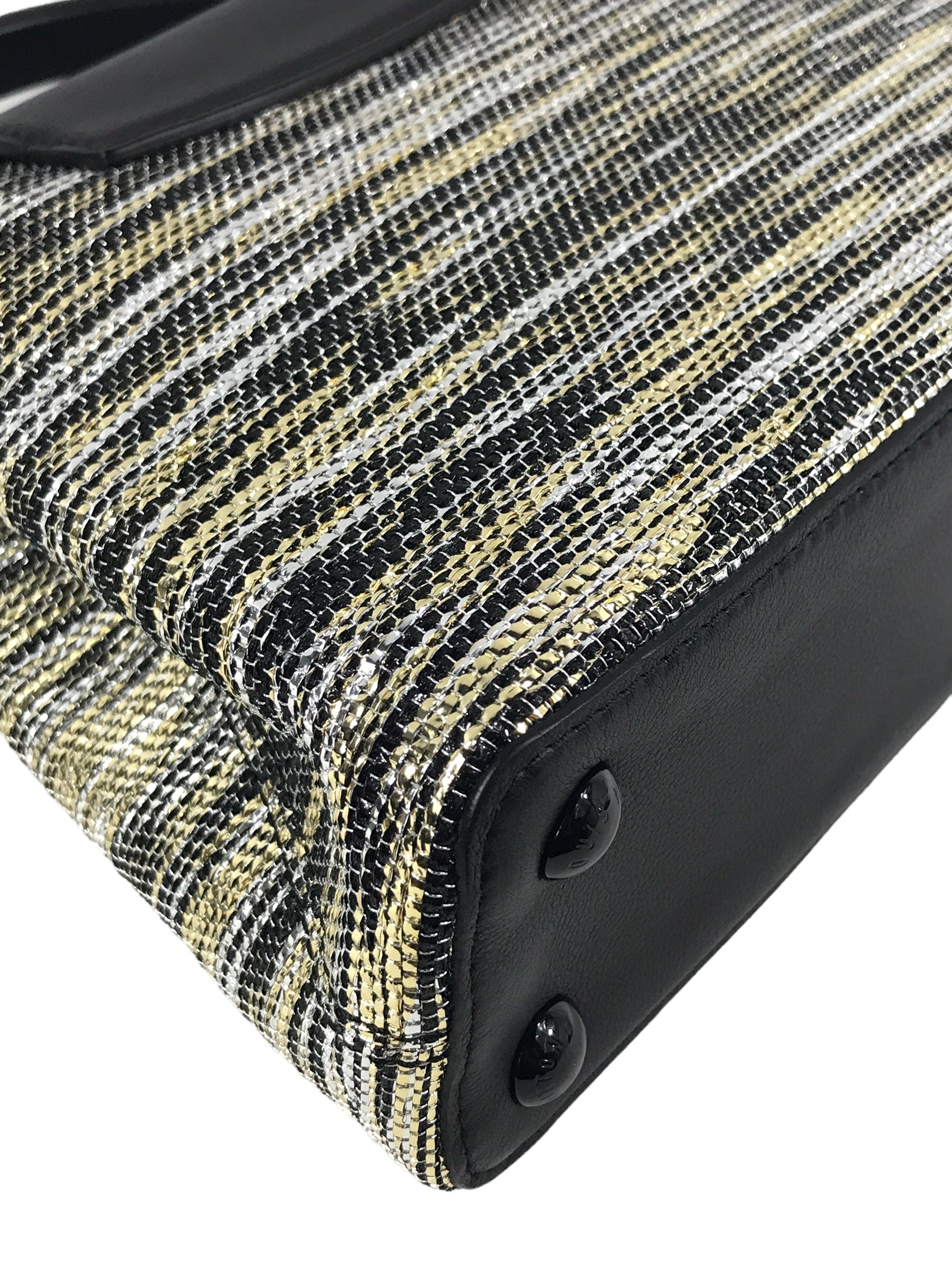 Limited Edition Black/Gold Woven Shimmery Embroidered Textile Capucine BB So Black,