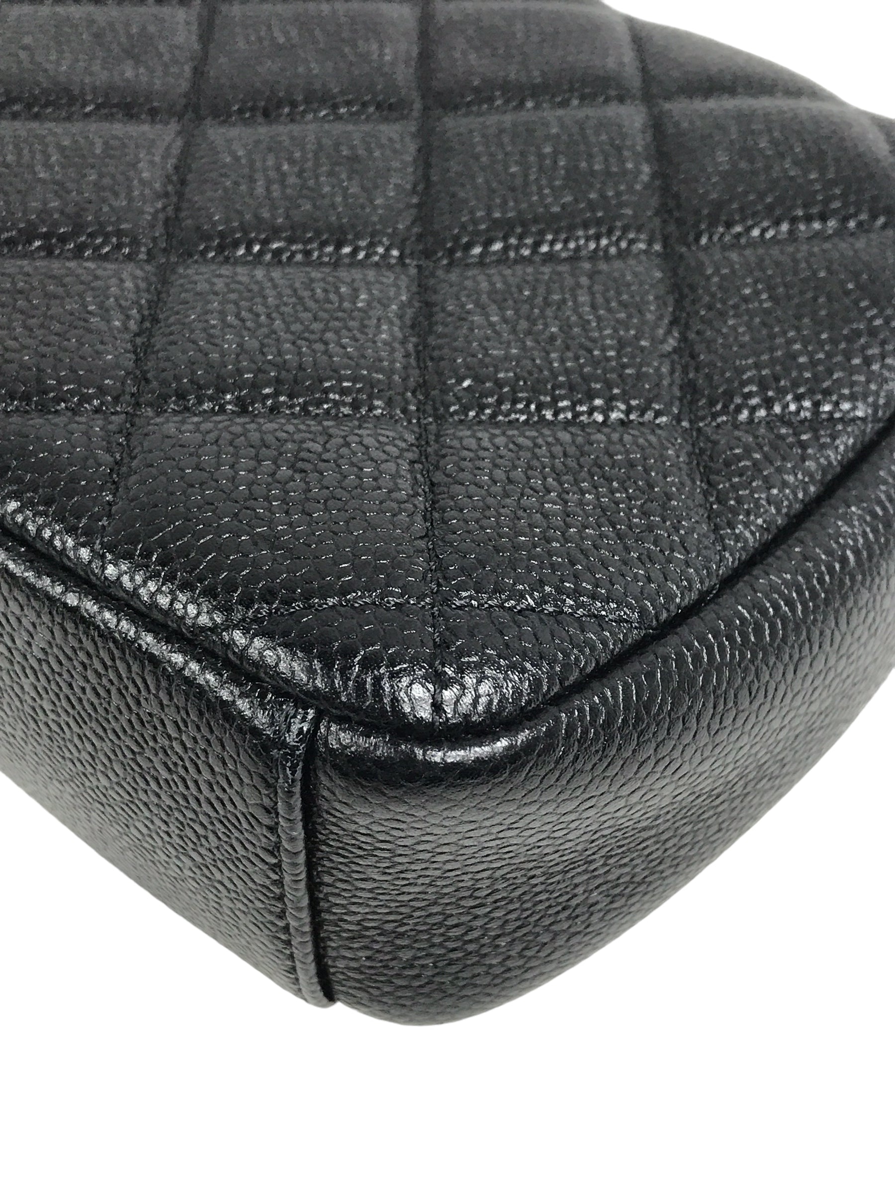 Black Caviar Quilted Mini Medallion Single Flap w/AGHW