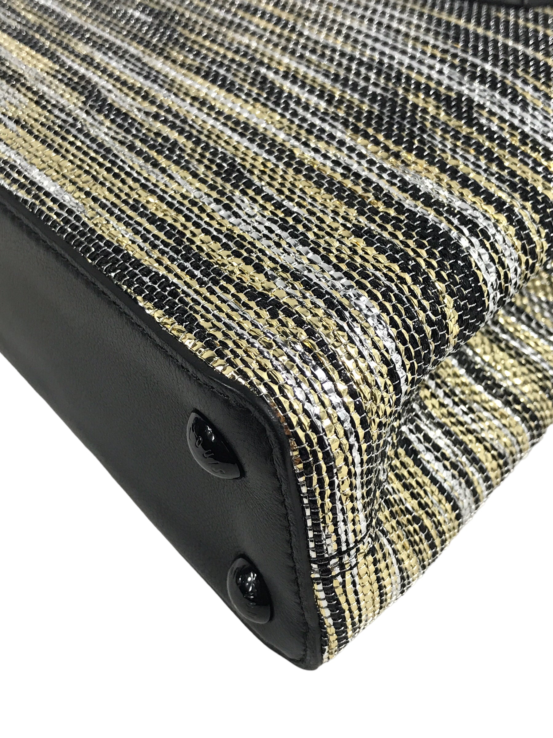 Limited Edition Black/Gold Woven Shimmery Embroidered Textile Capucine BB So Black,