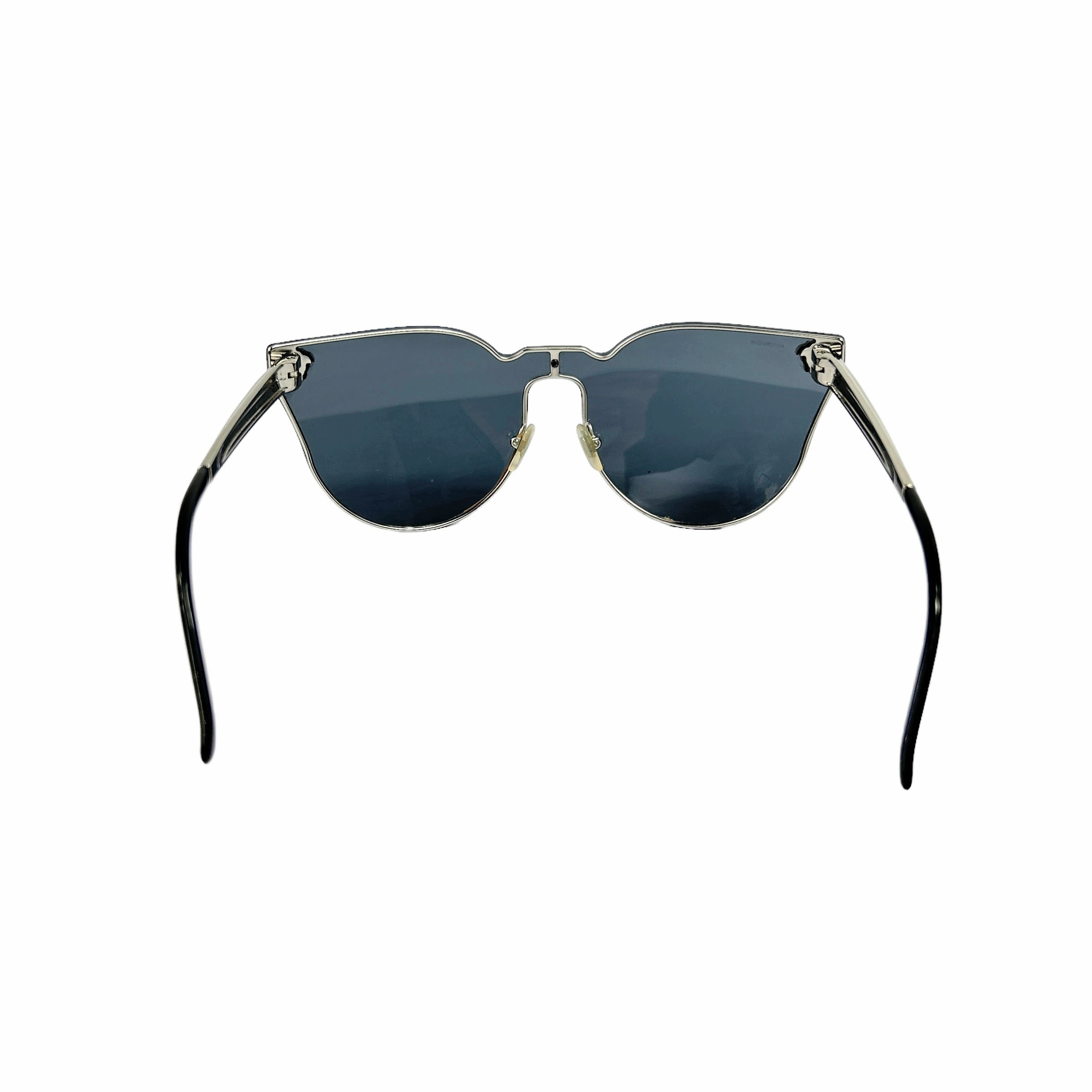 Black Cat Eye Frame Sunglasses w/SHW