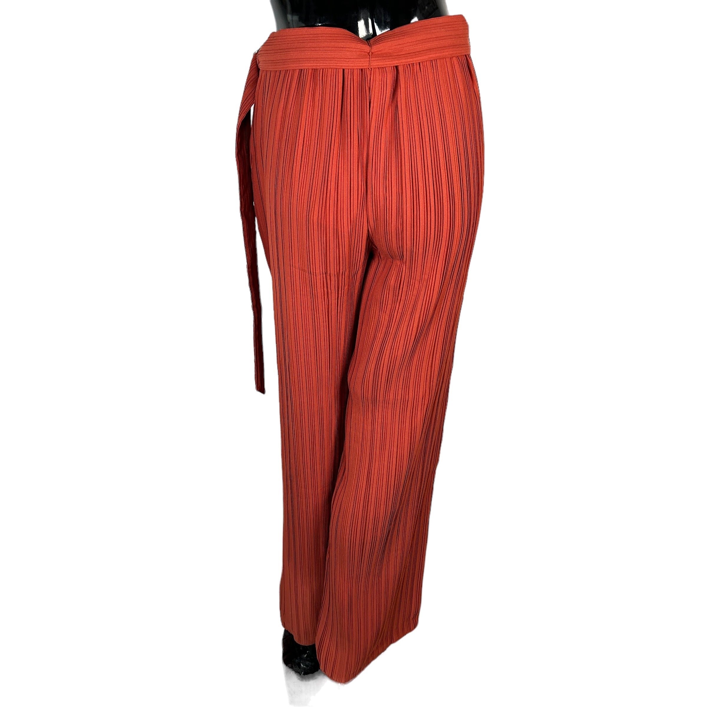 SONG OF STYLE Pleaded Rust Wide Leg Pants w/Belt