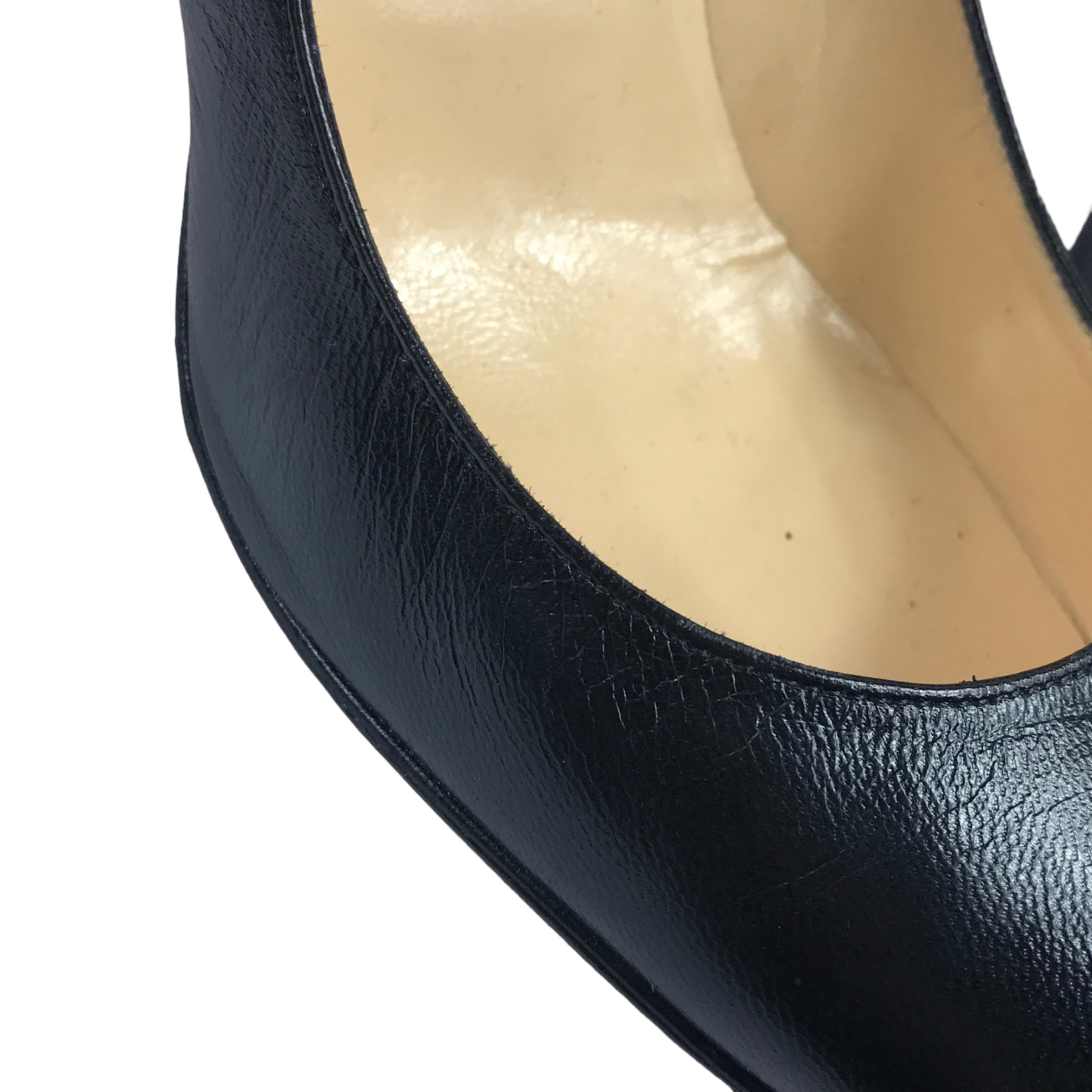 Black Leather Simple Pump