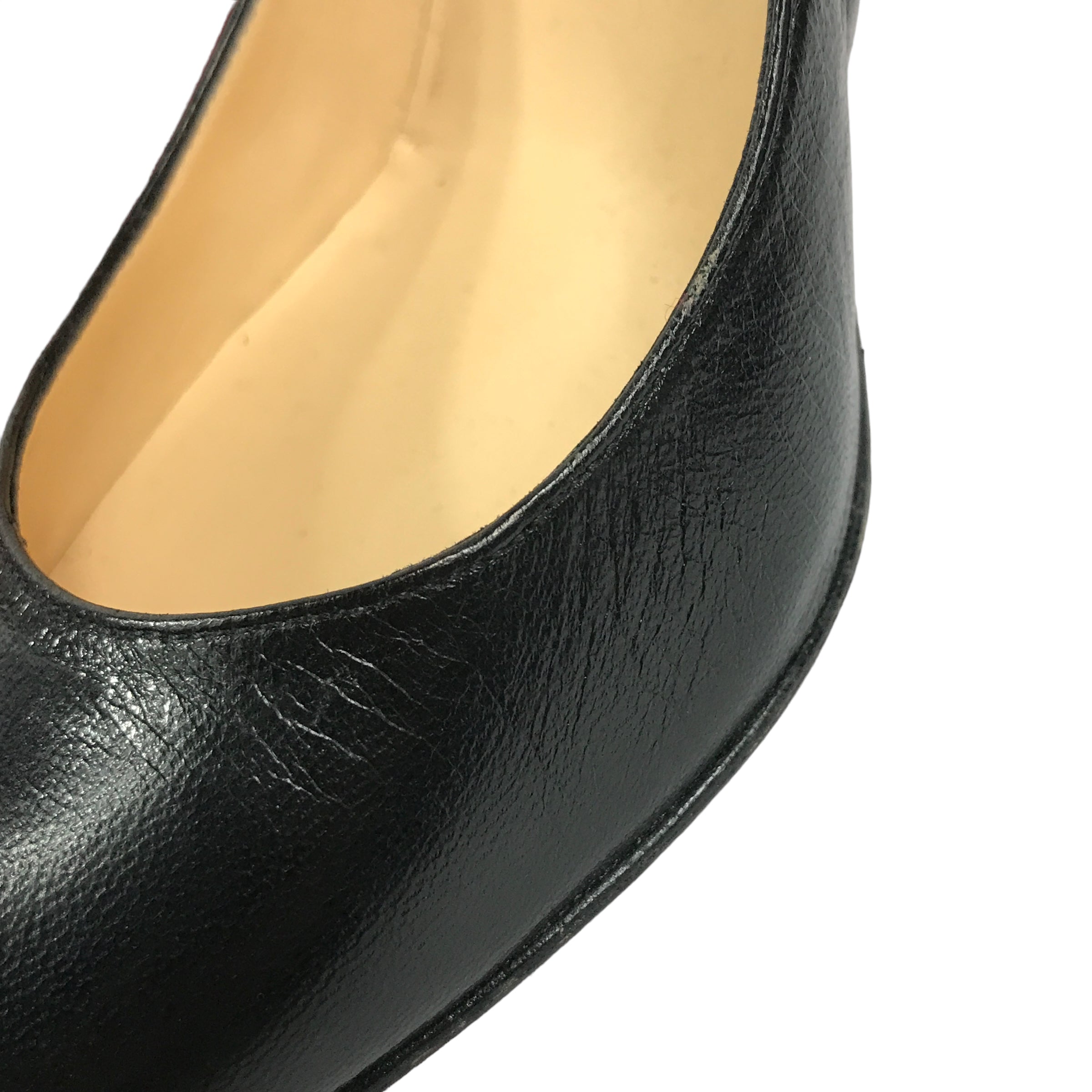 Black Leather Simple Pump