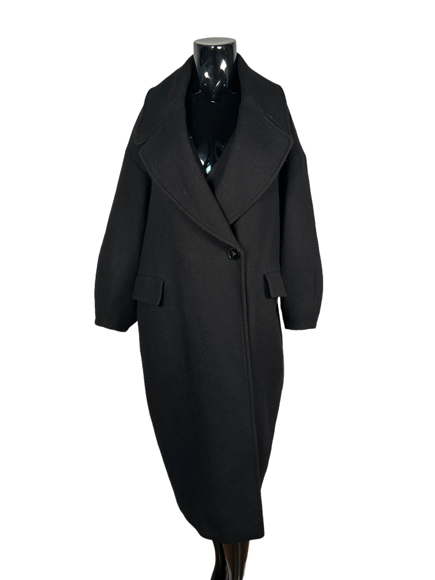 ZARA Black Oversized Wool Coat