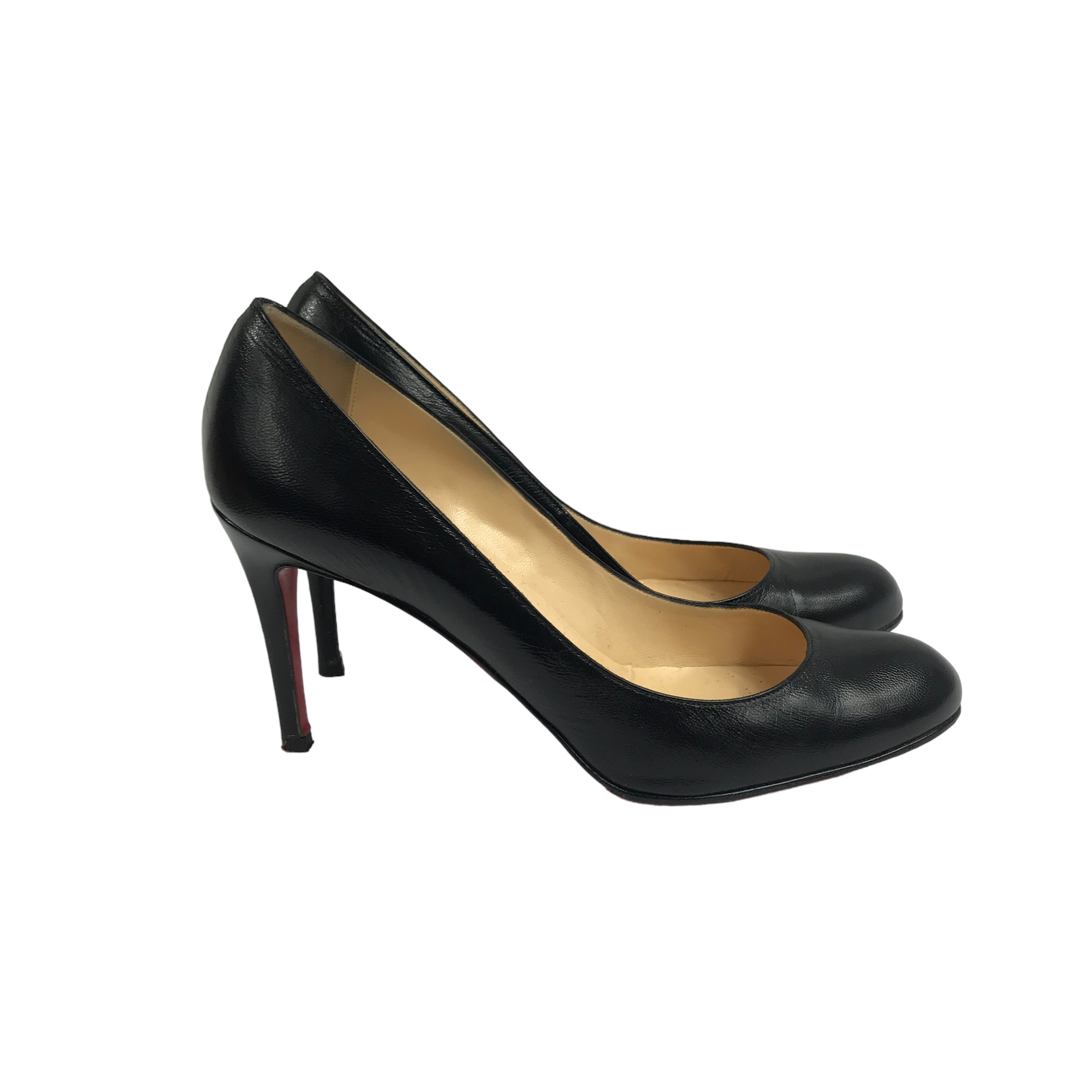 Black Leather Simple Pump