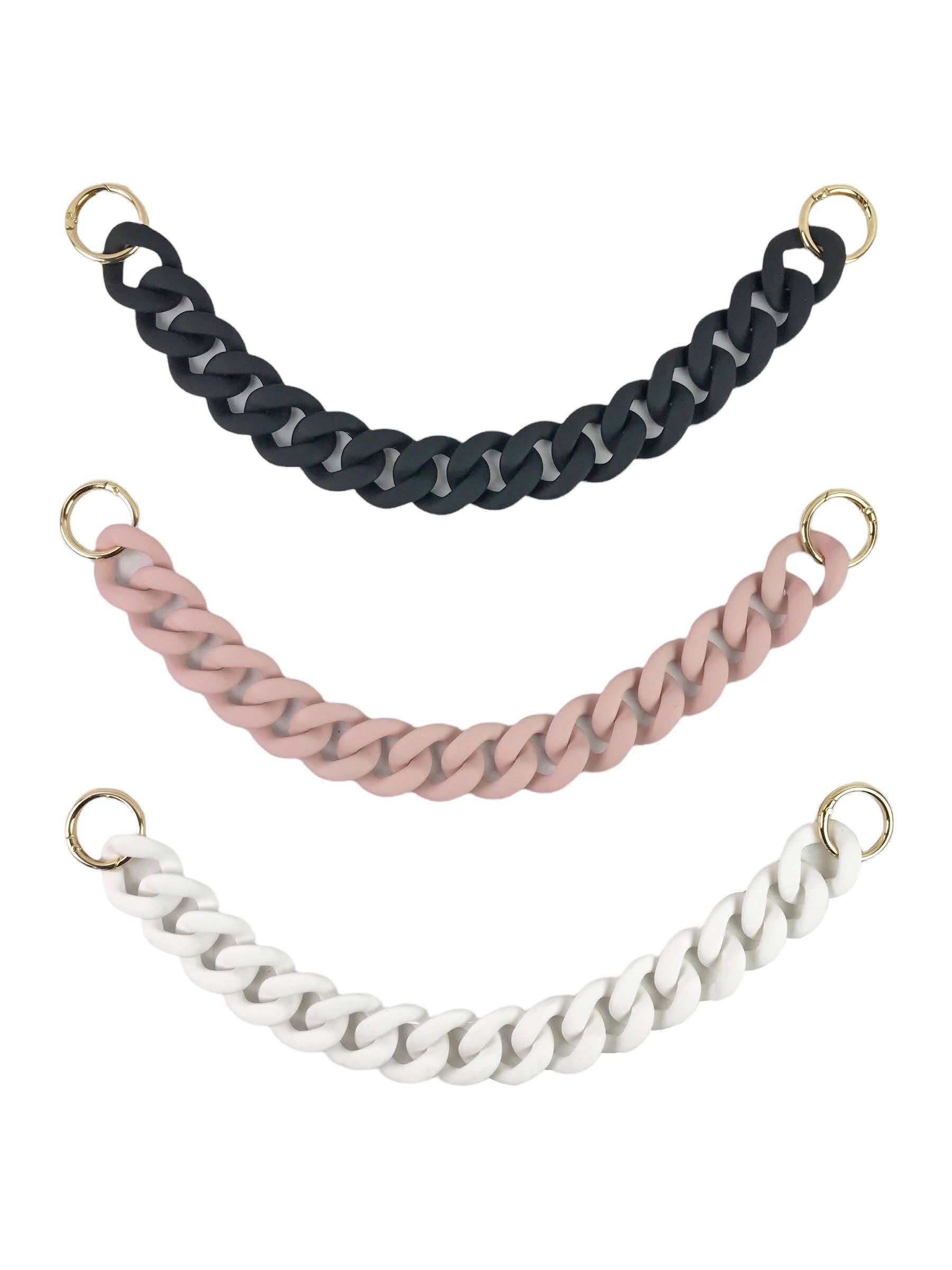Black/White/Pink Acrylic Chunky Chain Strap
