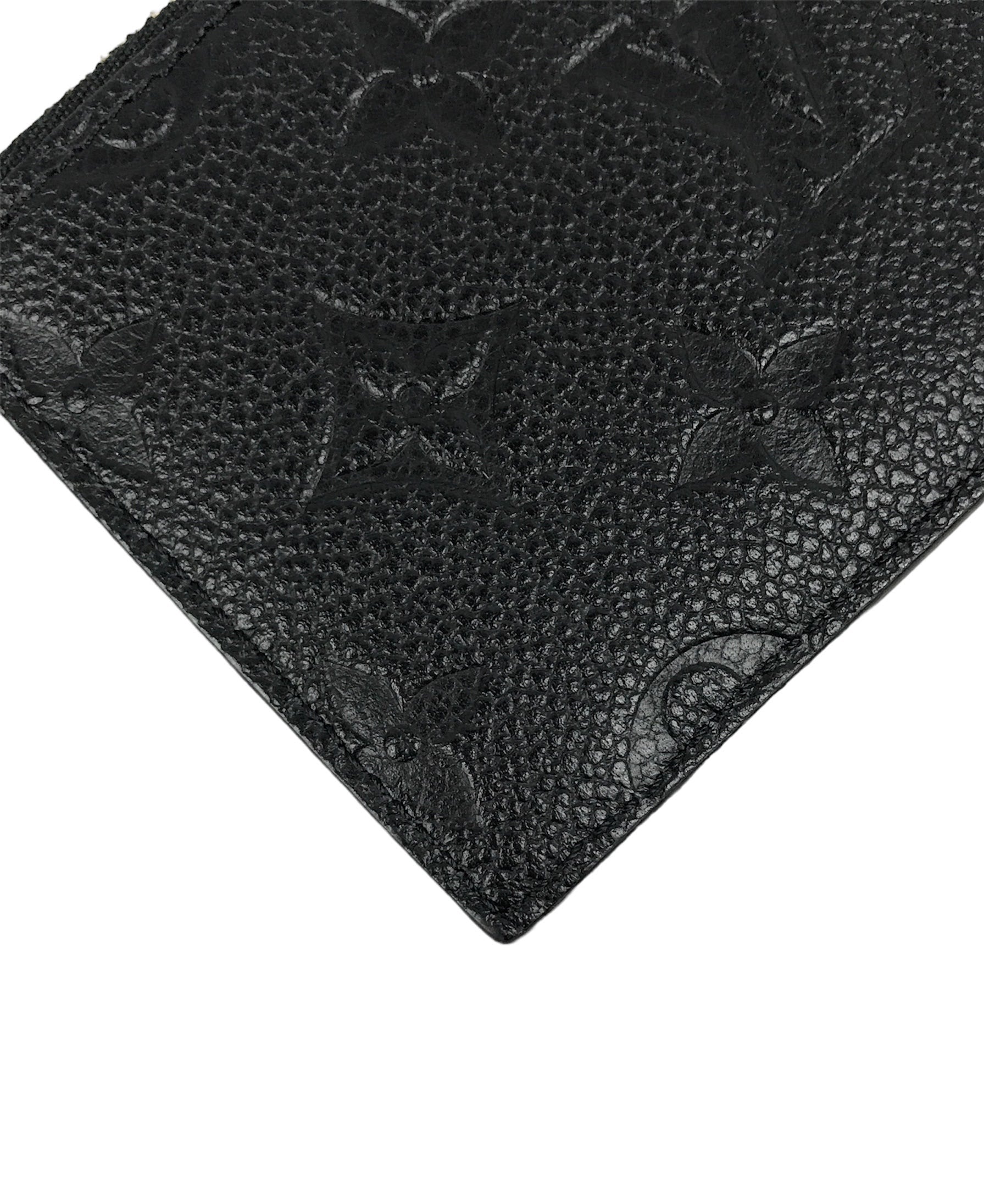 Empriente Black Leather Zip Card Case w/GHW