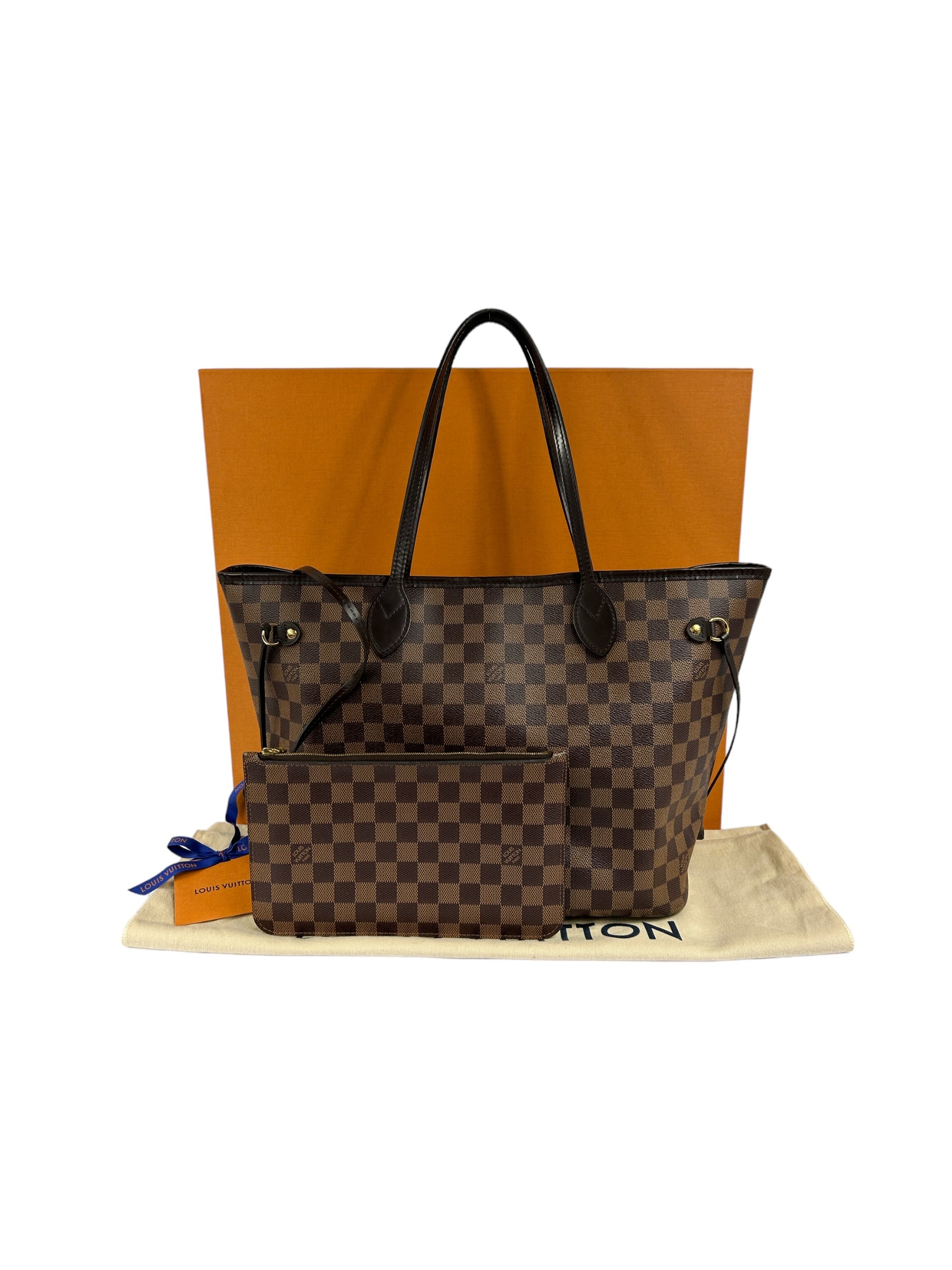 Damier Ebene Monogram Neverfull MM w GHW