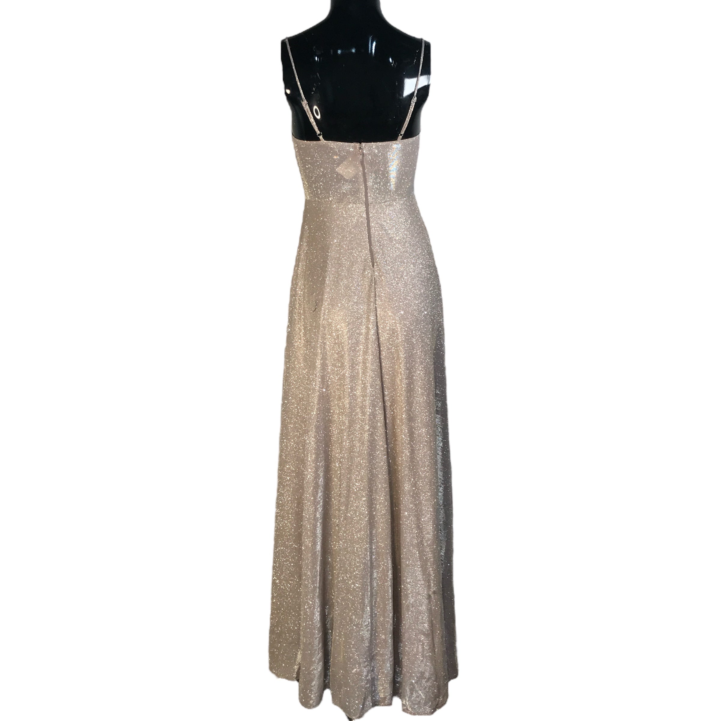 WINDSOR Nude/Silver Glitter Long Dress