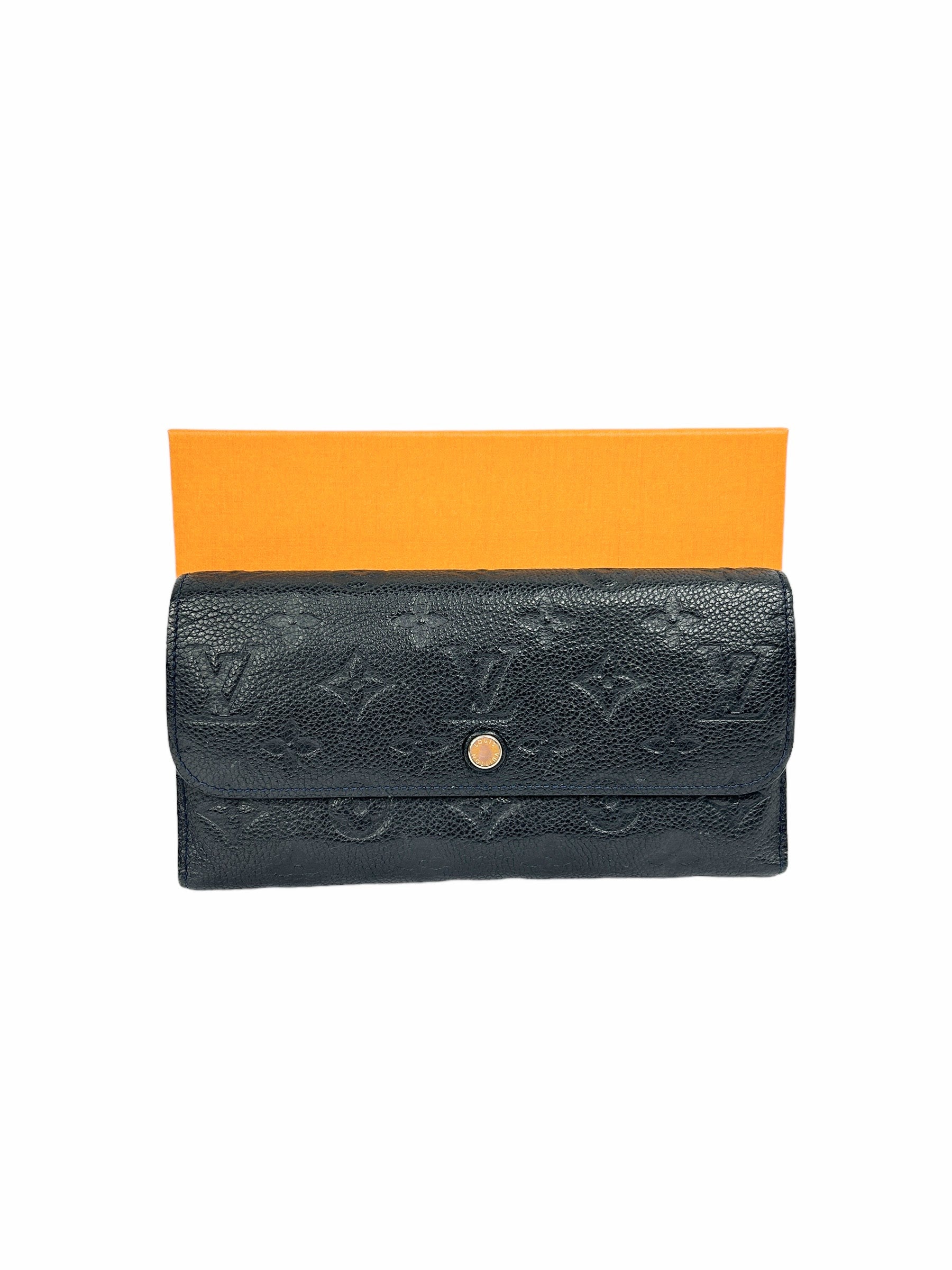Black Empreinte Long Virtoise Trifold Calfskin Leather Wallet