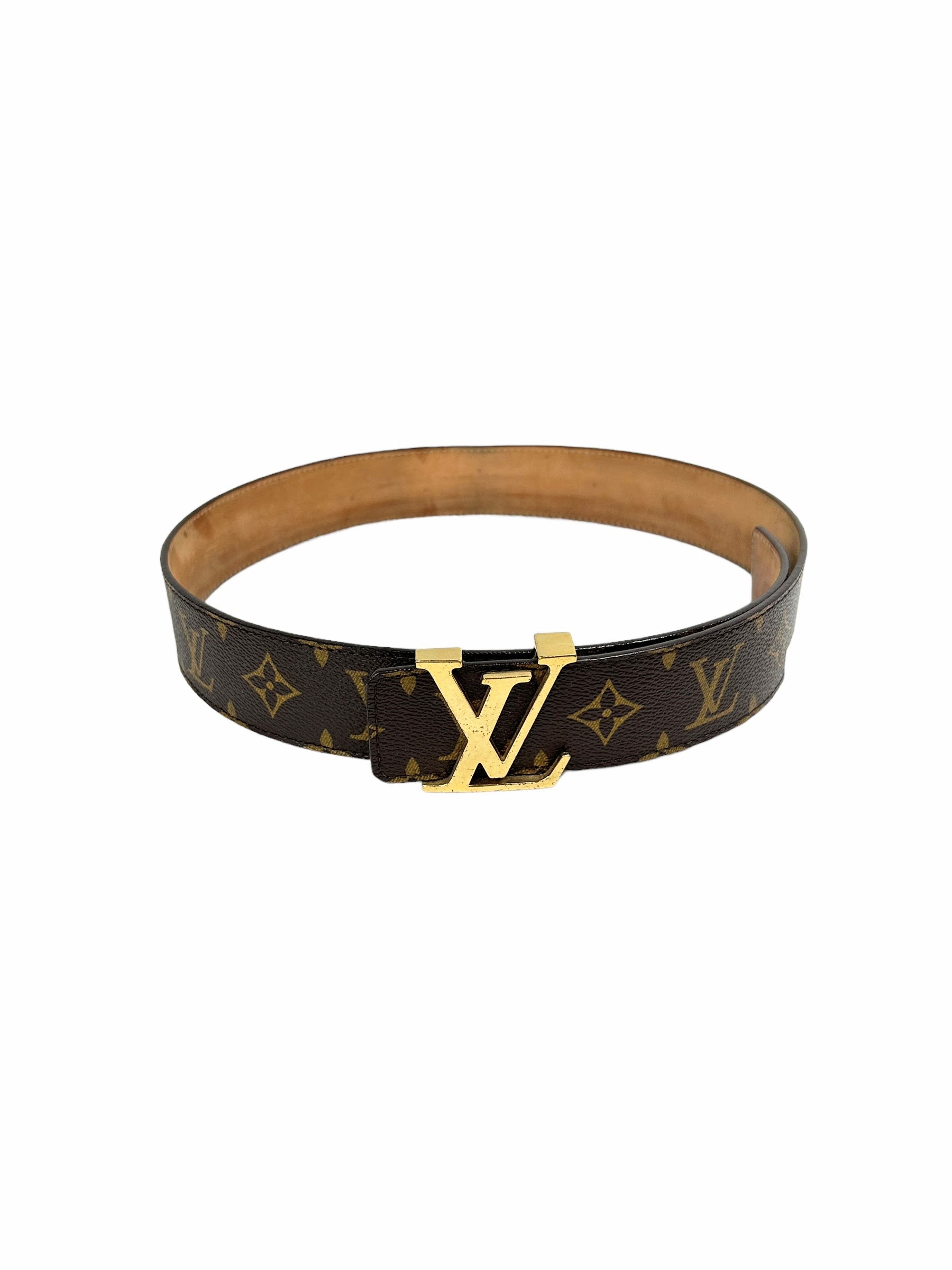 Monogram Coated Canvas and leather LV belt