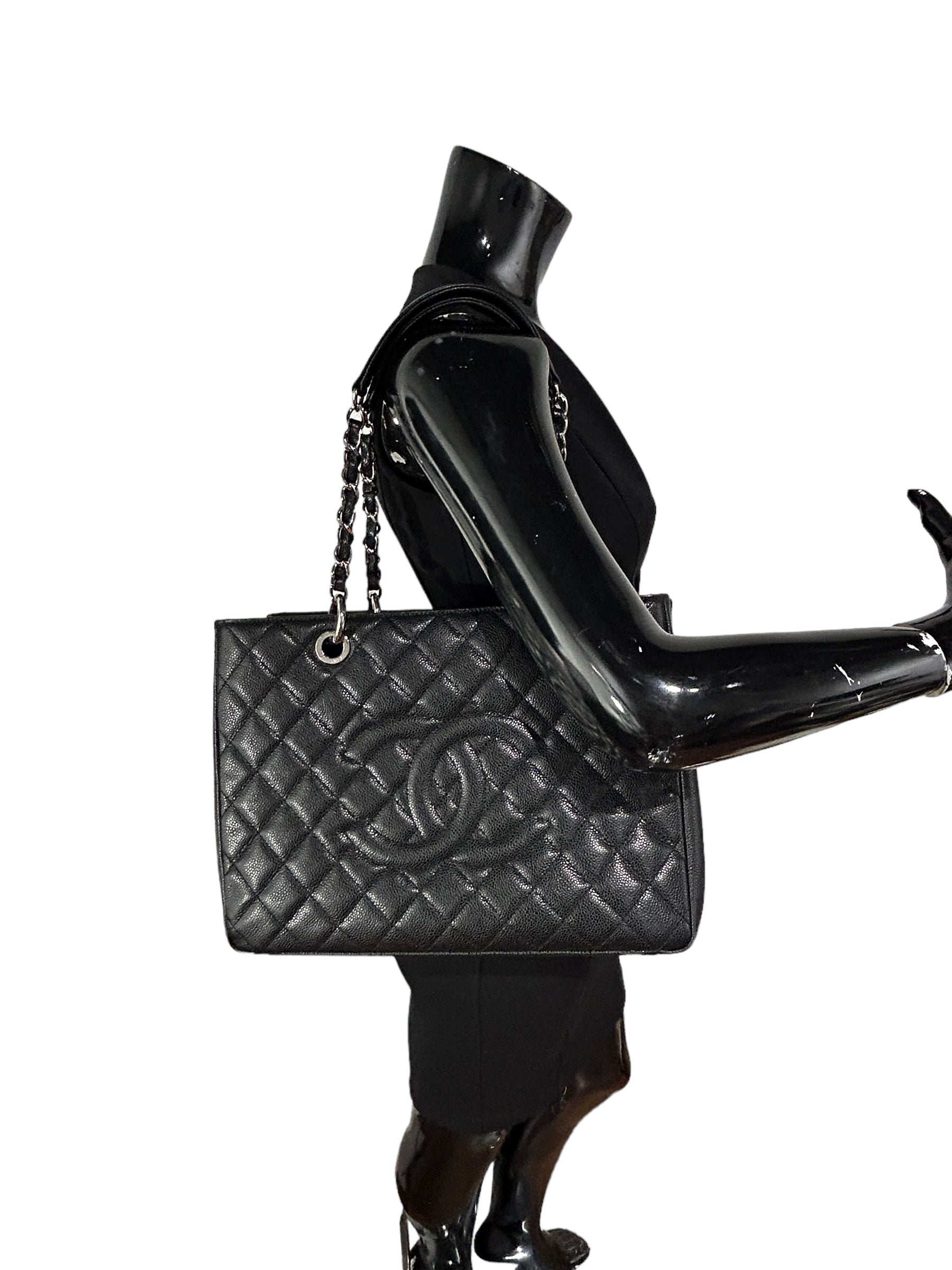 Black Caviar Quilted GST Tote W/SHW
